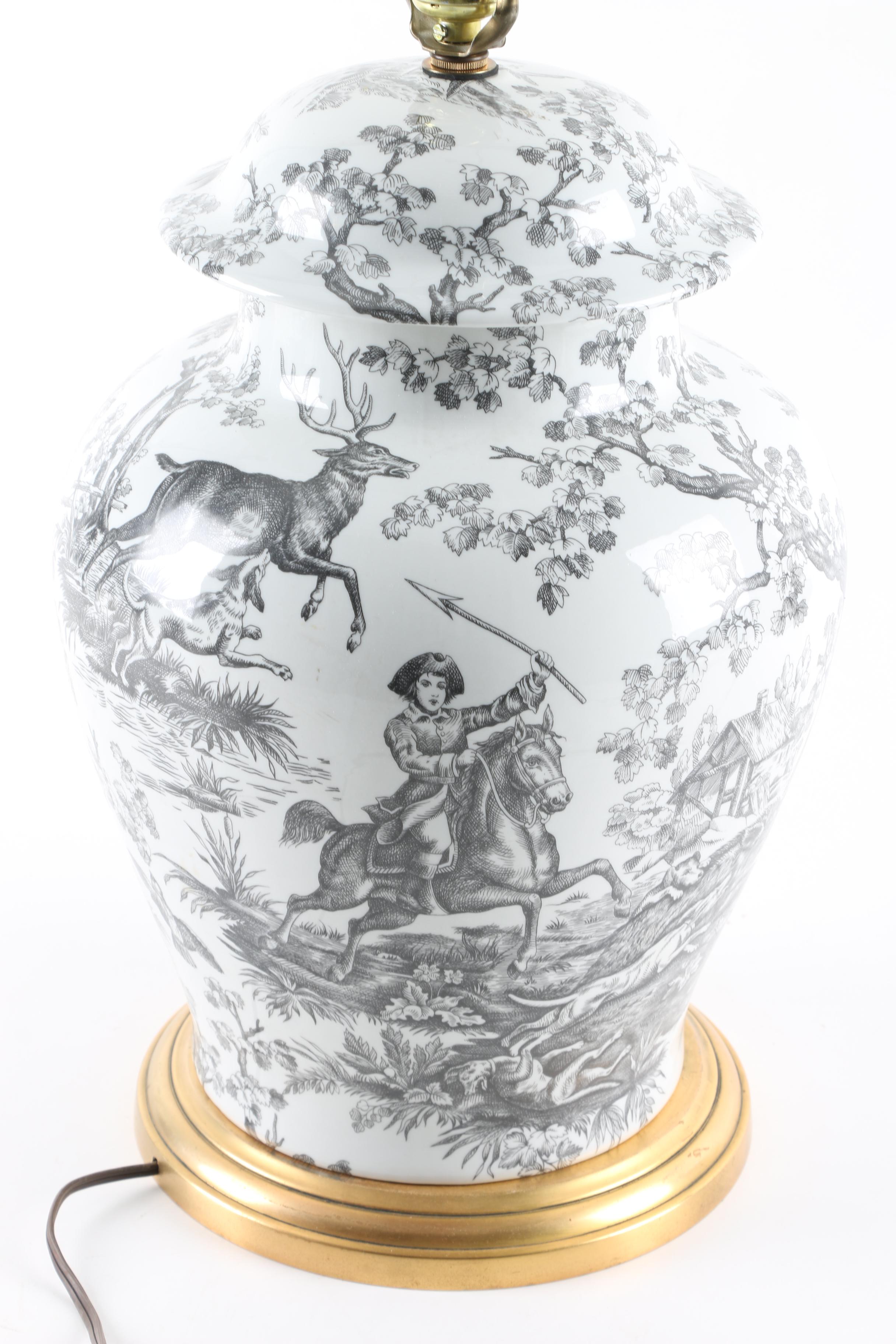 Porcelaine De Paris French Table Lamp