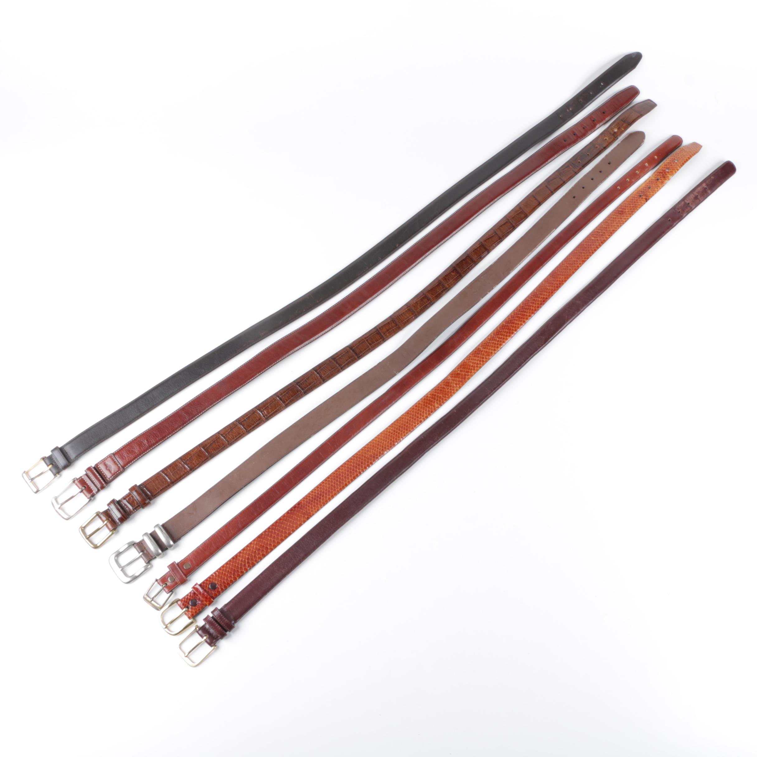 Seven Men's Leather Belts Including Coach and Banana Republic