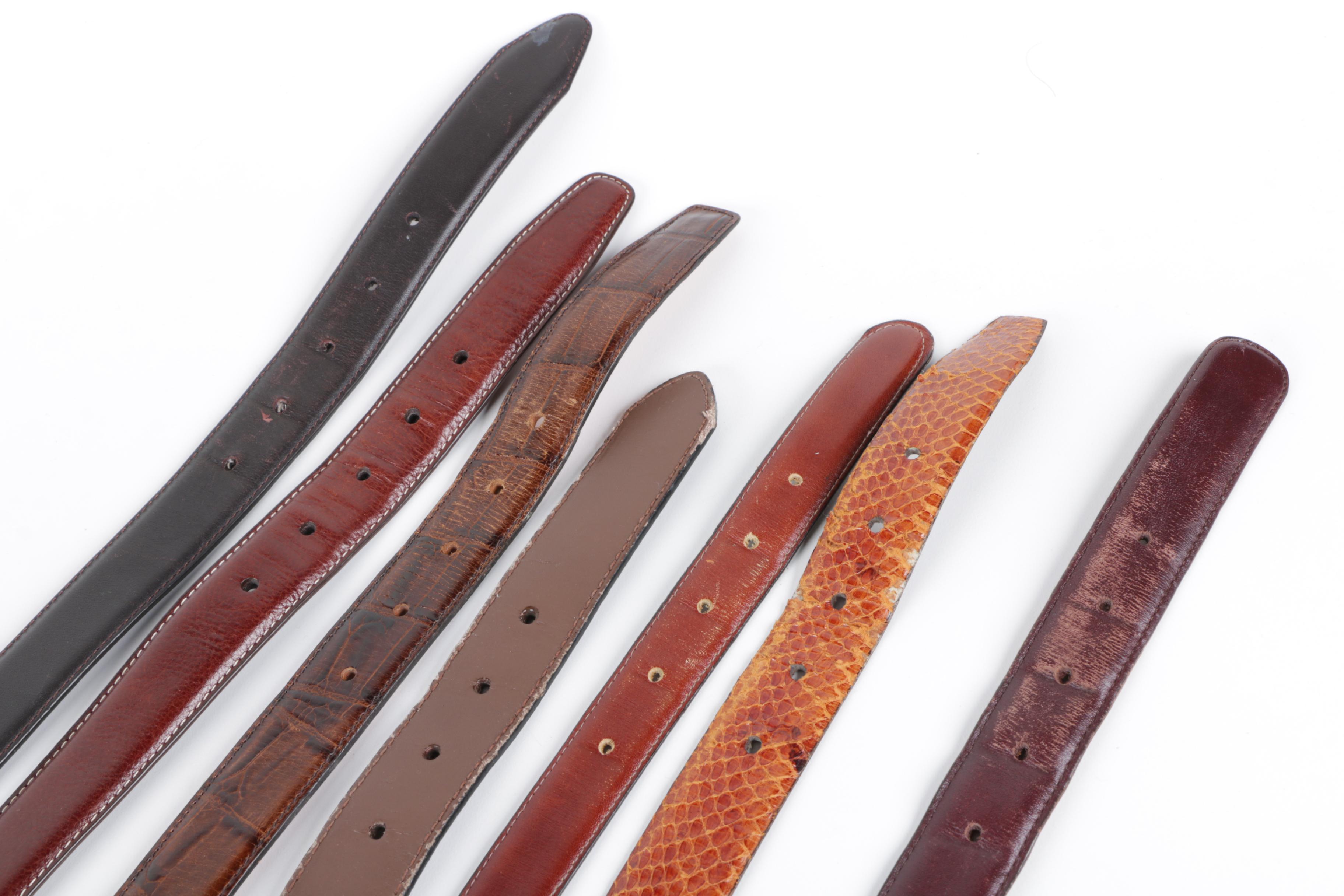 Seven Men's Leather Belts Including Coach and Banana Republic