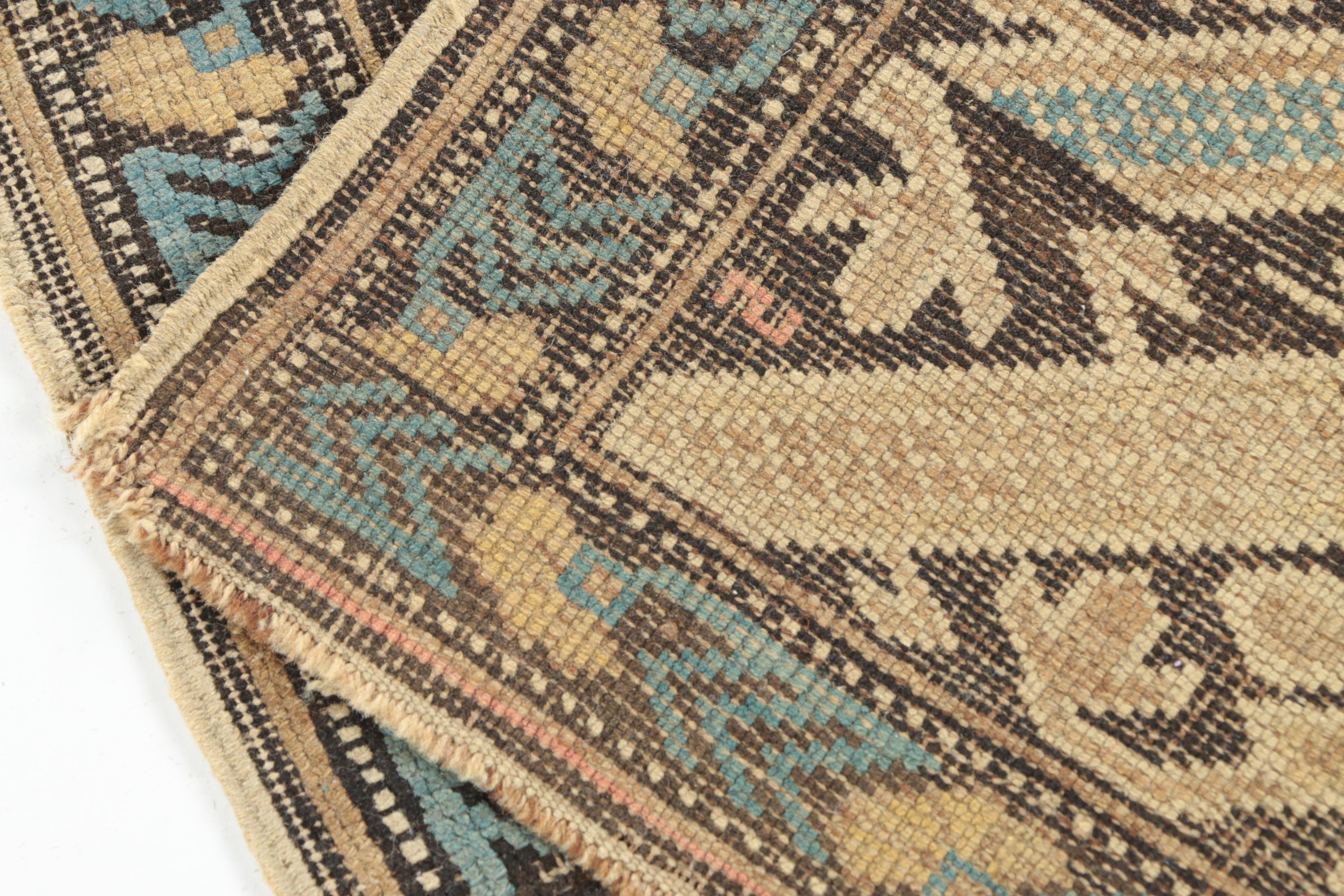 Antique Handwoven Caucasian Kuba Wool Accent Rug