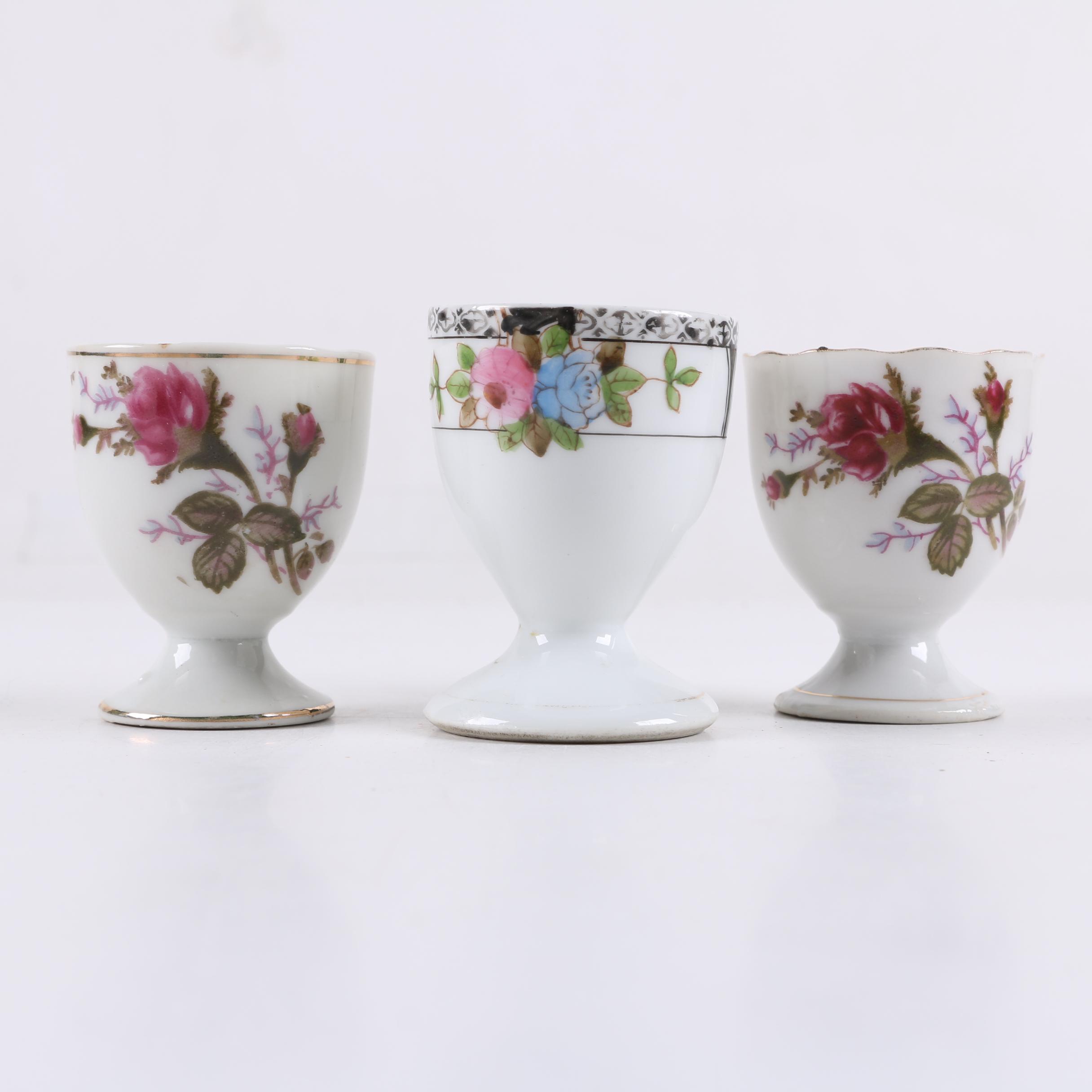 Noritake Hand-Painted Porcelain Egg Cup with Other Eggs Cups
