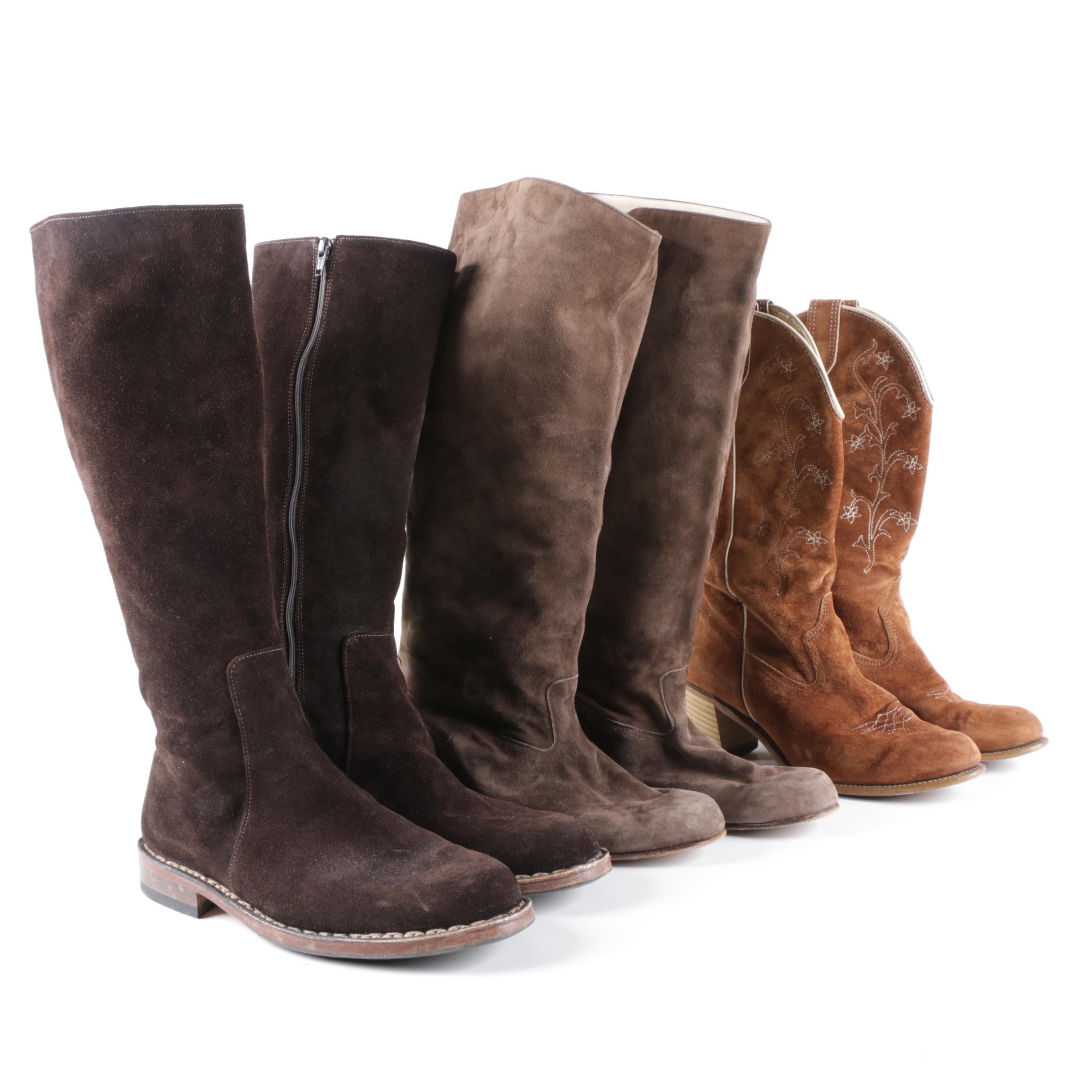 Women's Suede Boots Including Tacco