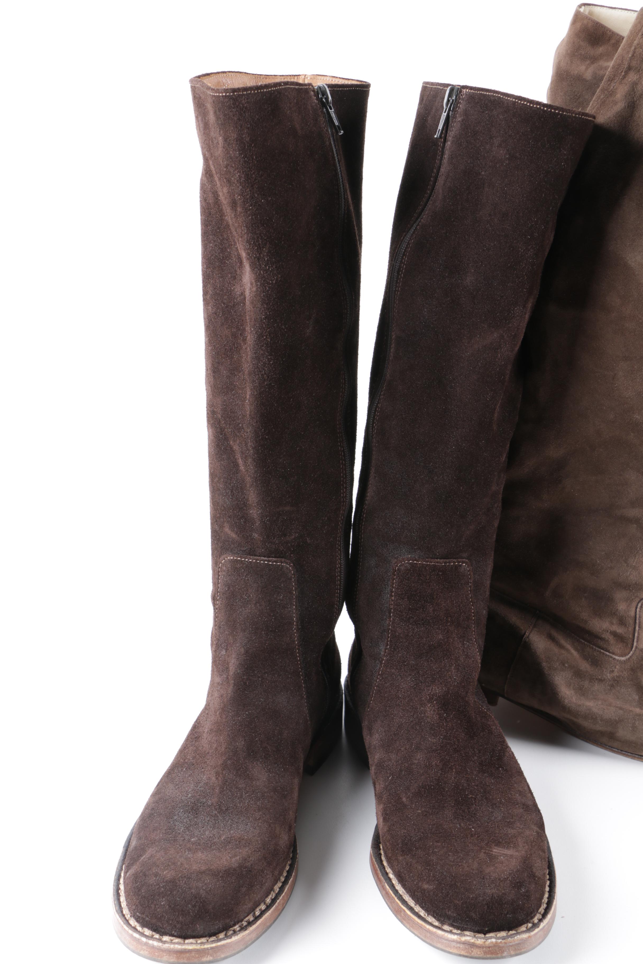 Women's Suede Boots Including Tacco