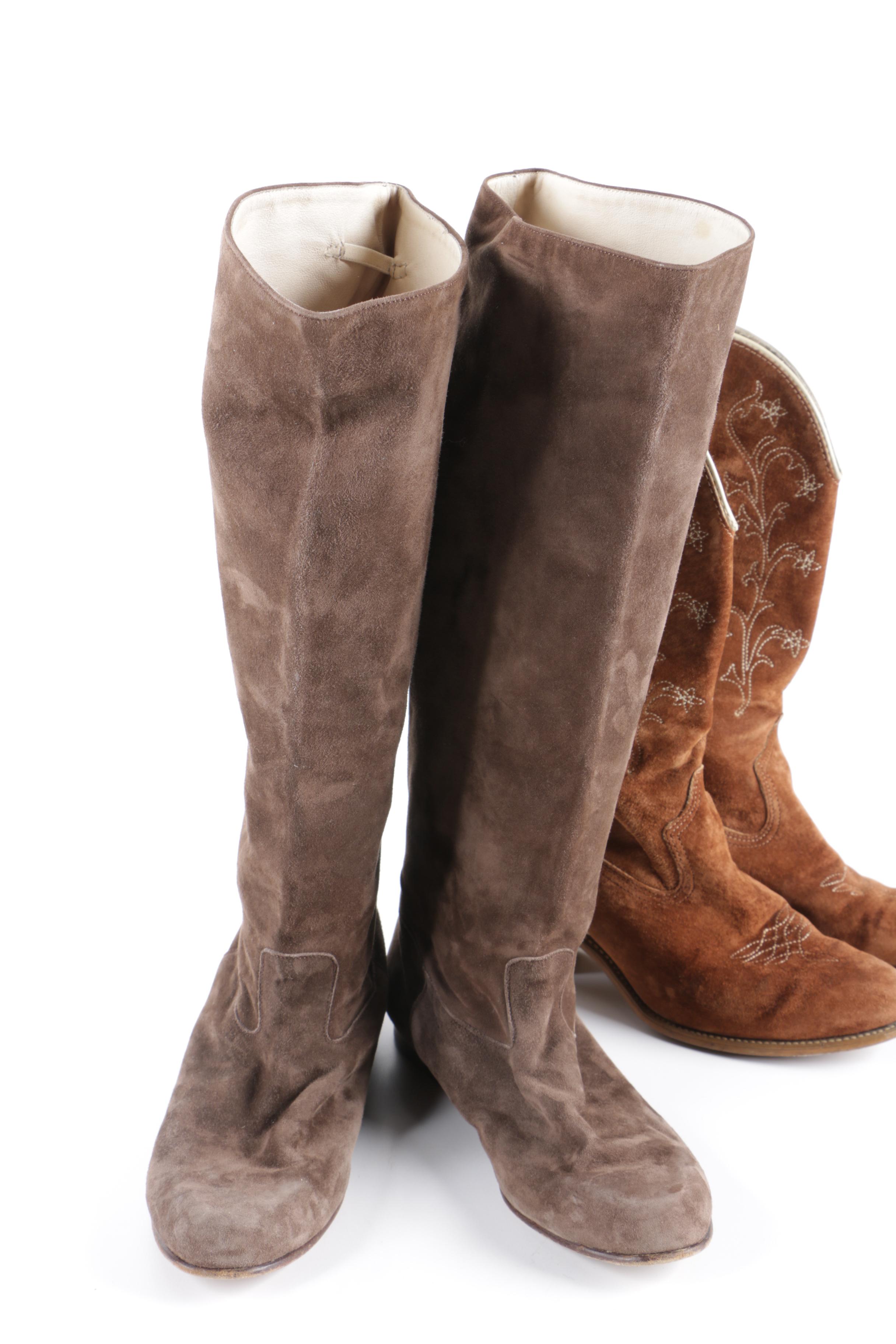 Women's Suede Boots Including Tacco