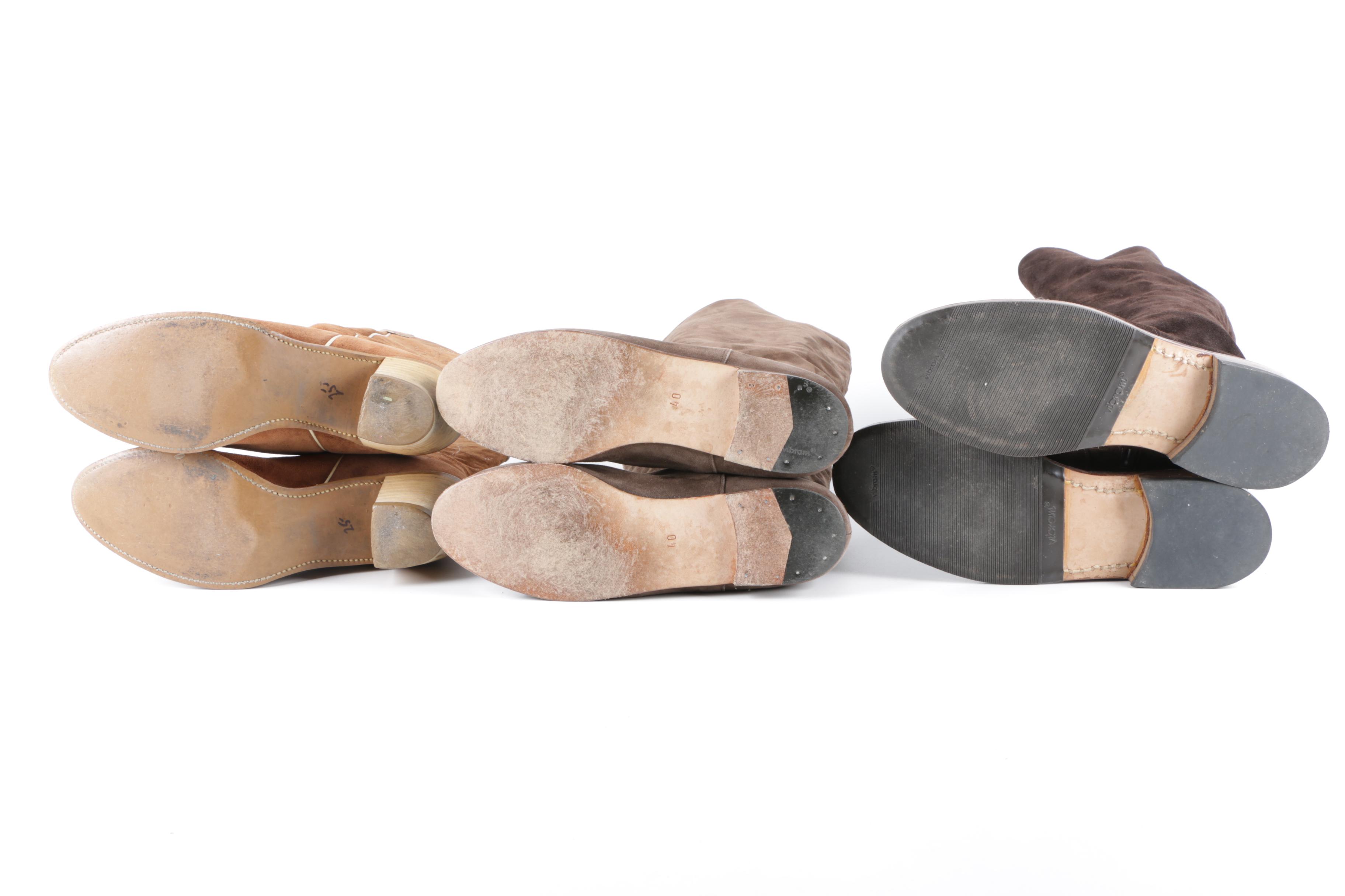 Women's Suede Boots Including Tacco