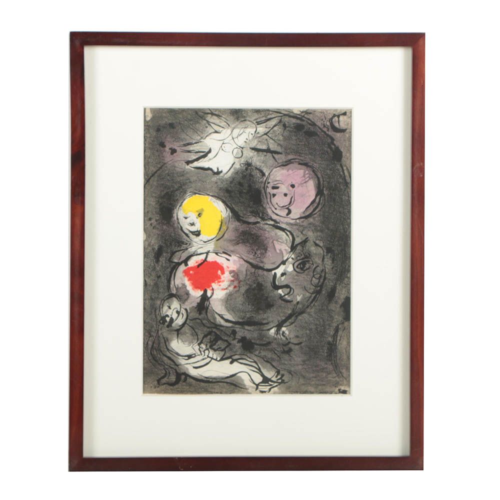 Marc Chagall Color Lithograph "The Prophet Daniel in Lion's Den"