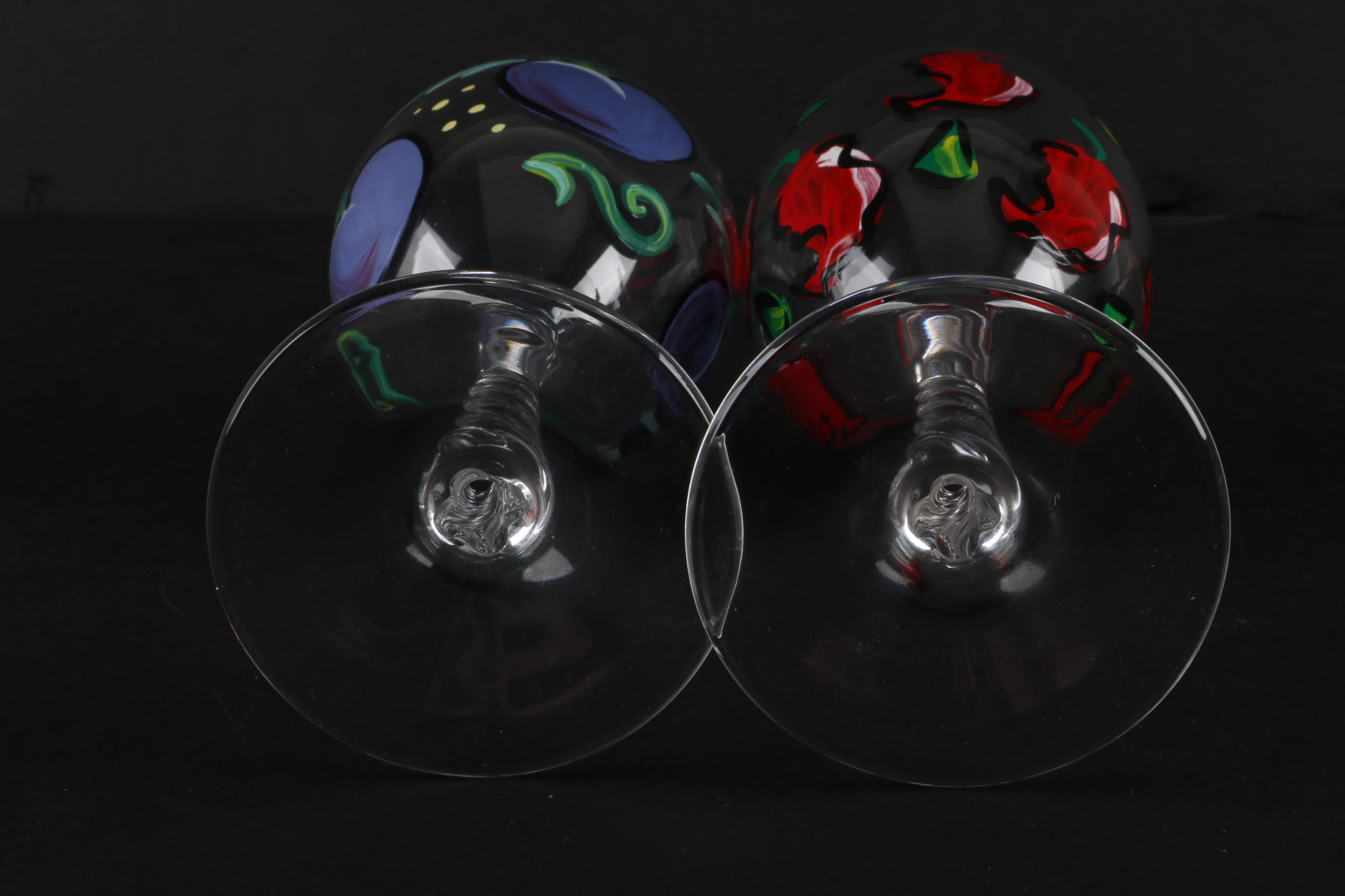 Hand Painted Glass Stemware