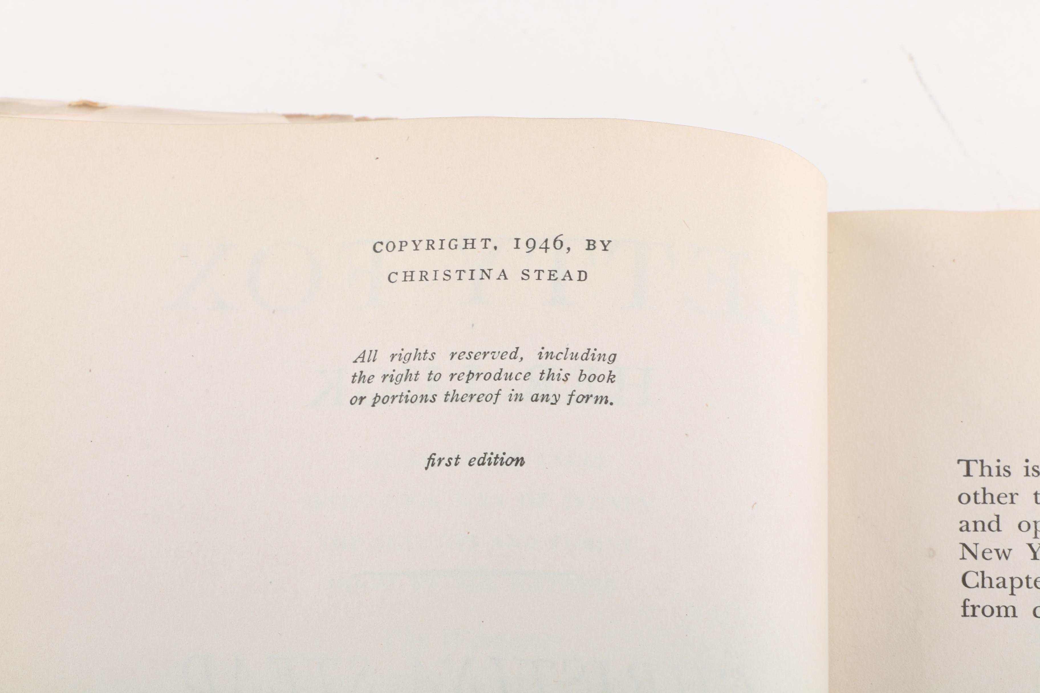 Books Including 1946 First Edition "Letty Fox: Her Luck" by Christina Stead