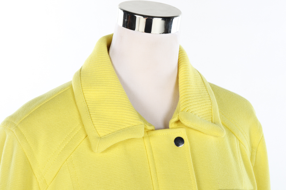Women's INC International Concepts Yellow Cotton Belted Car Coat