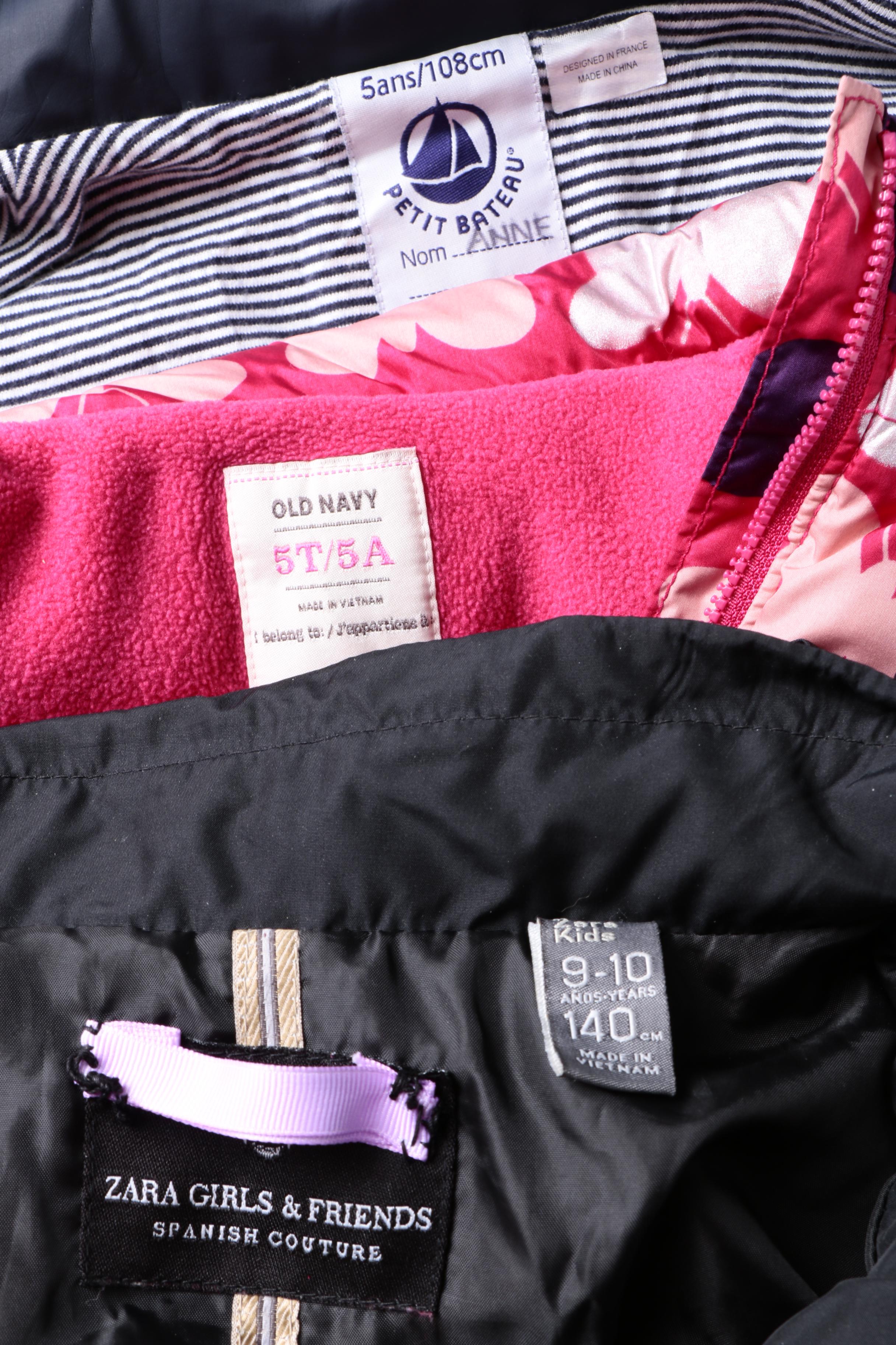 Girls' Outerwear Including Patagonia, Old Navy and Zara Girls & Friends