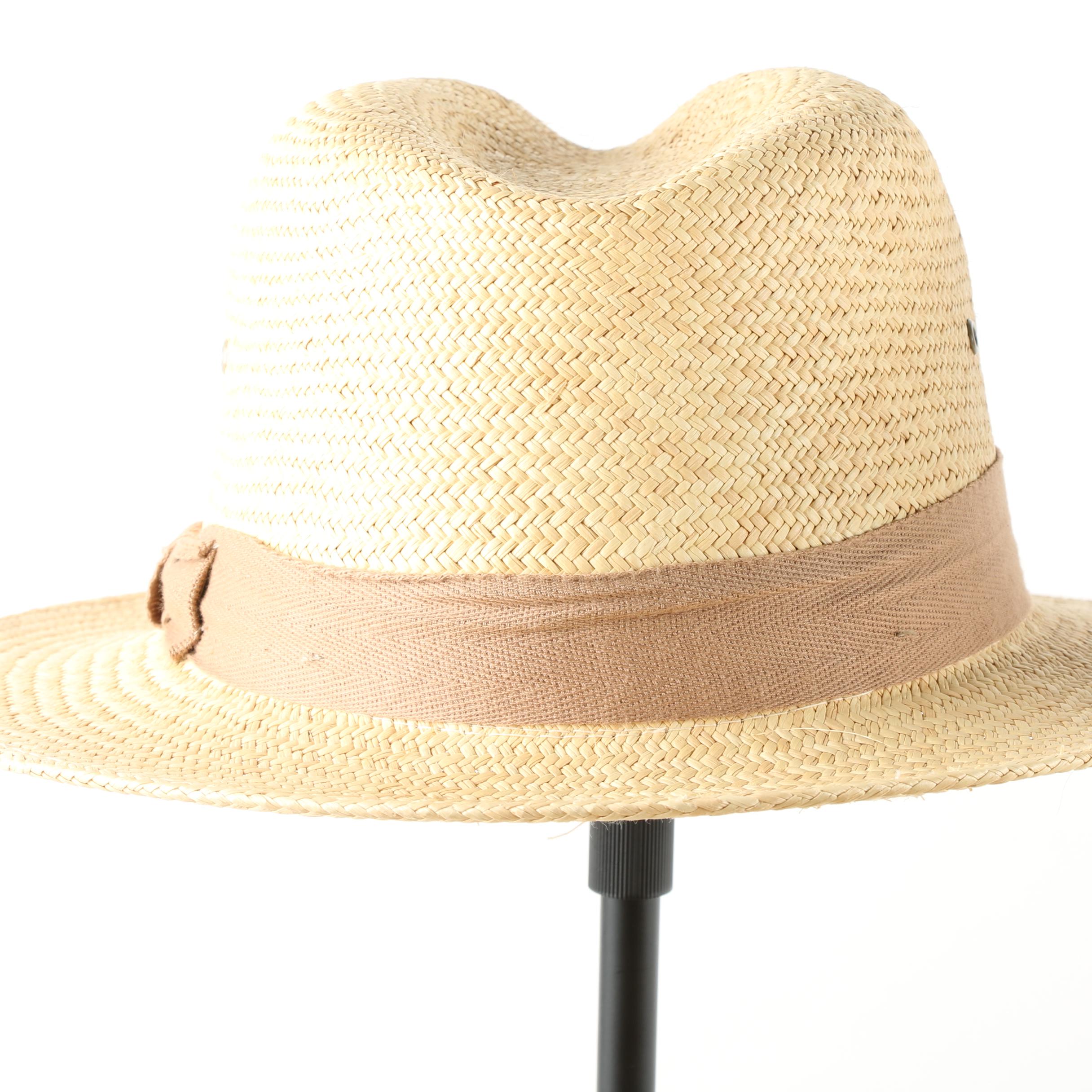 Men's Woven Straw Sun Hats Featuring Stetson