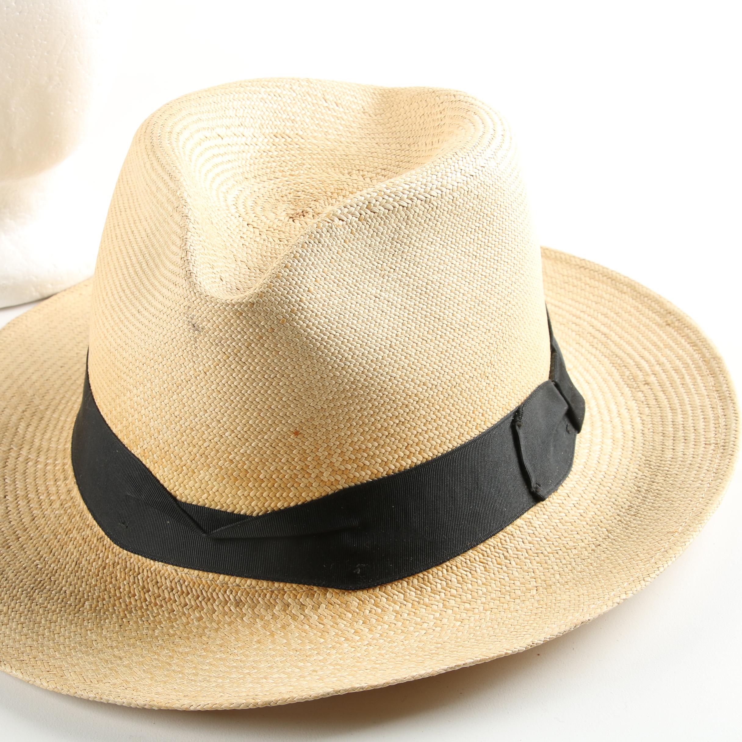 Men's Woven Straw Sun Hats Featuring Stetson