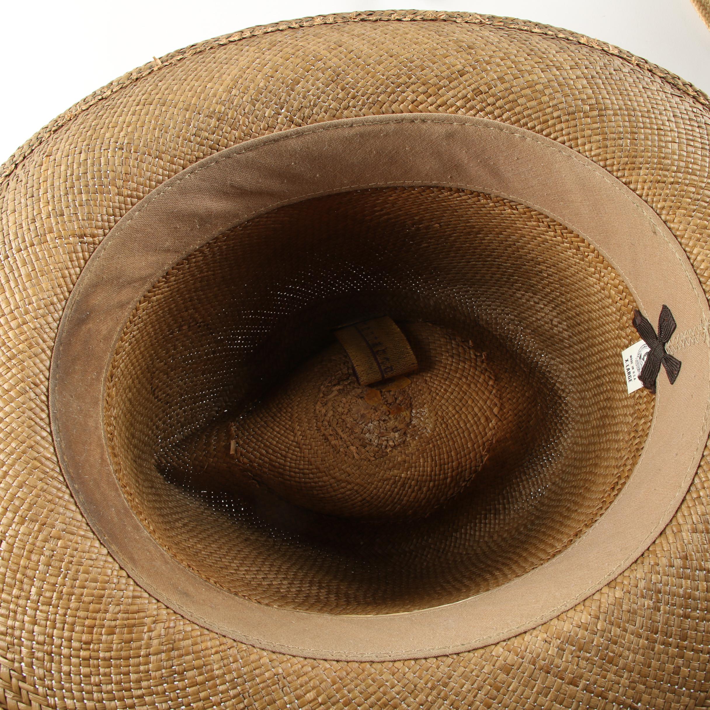 Men's Woven Straw Sun Hats Featuring Stetson