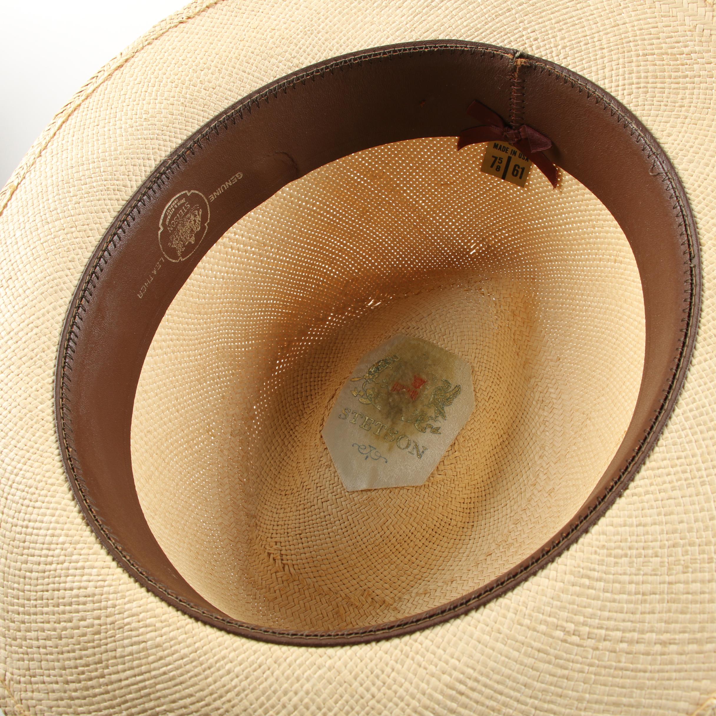 Men's Woven Straw Sun Hats Featuring Stetson