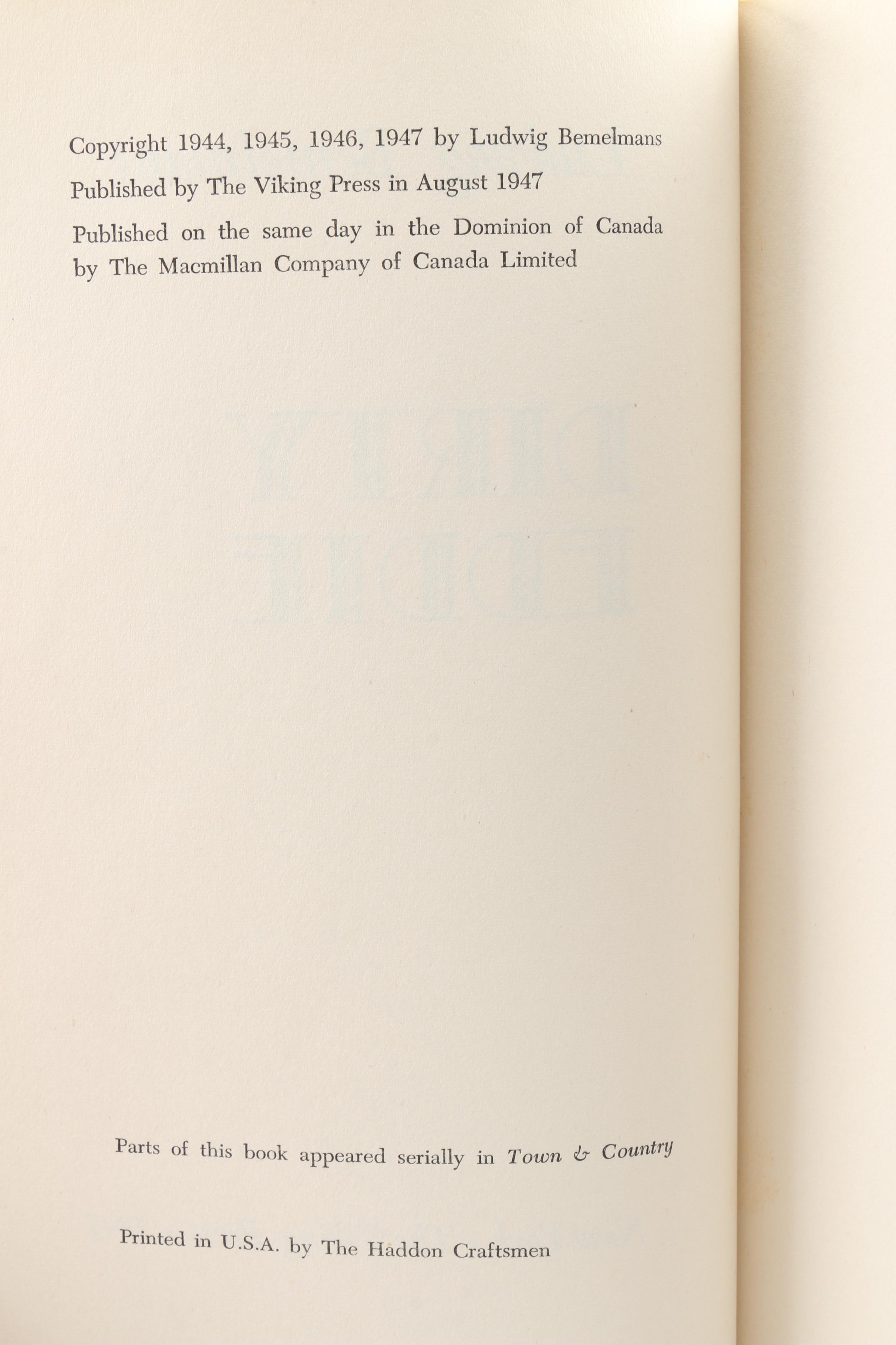 Vintage Ludwig Bemelmans Humorist Fiction Novels Including First Editions