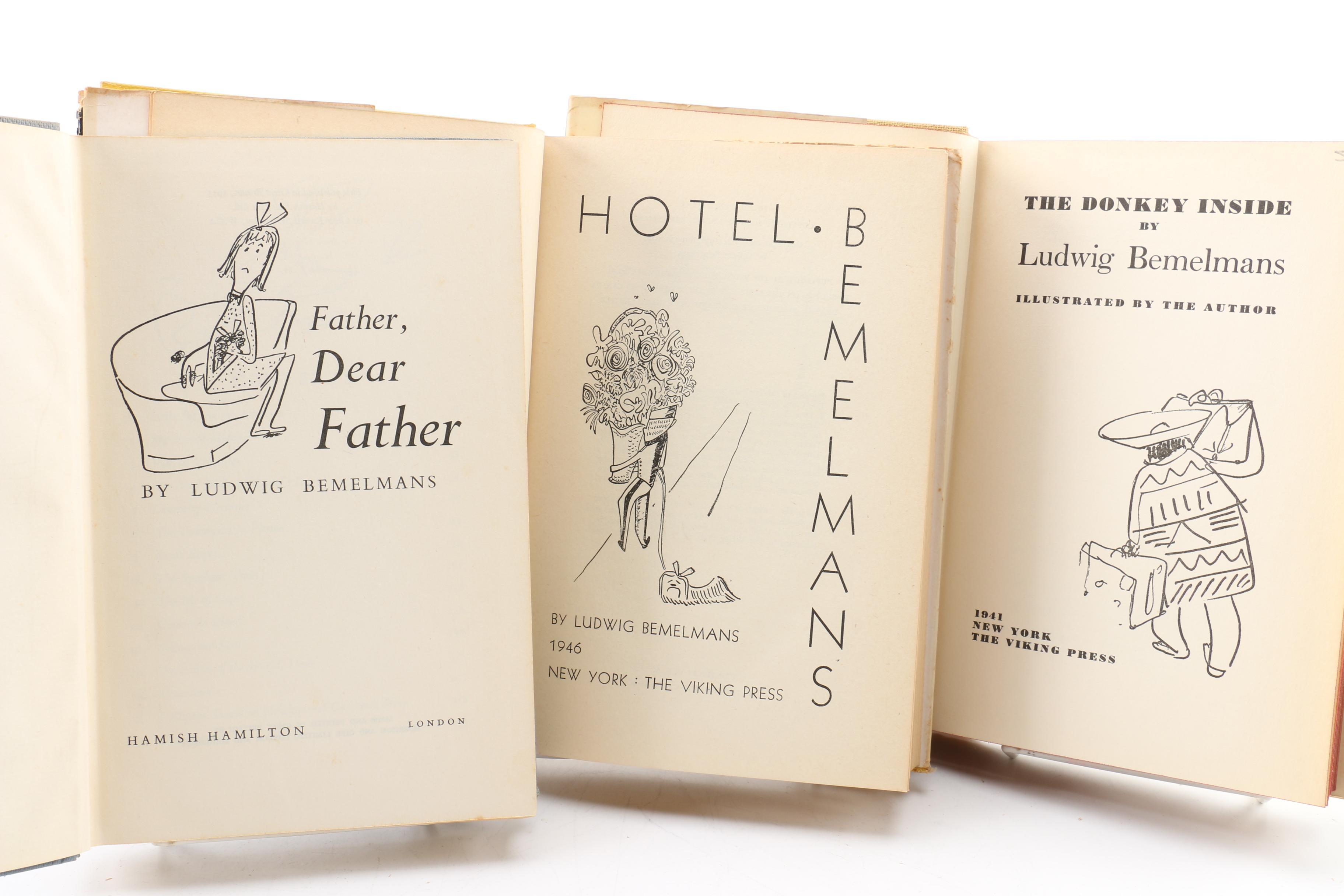Vintage Ludwig Bemelmans Humorist Fiction Novels Including First Editions