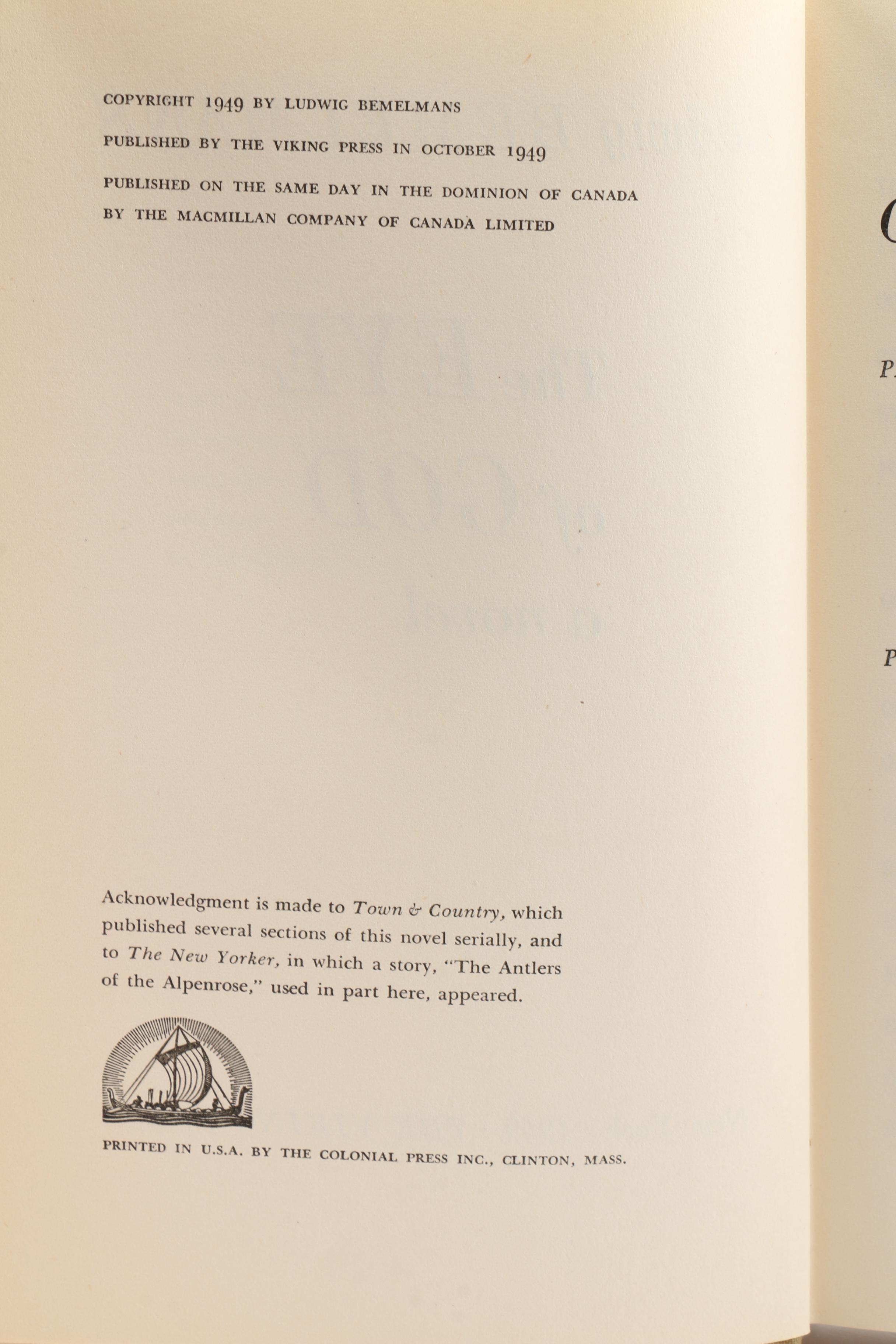 Vintage Ludwig Bemelmans Humorist Fiction Novels Including First Editions