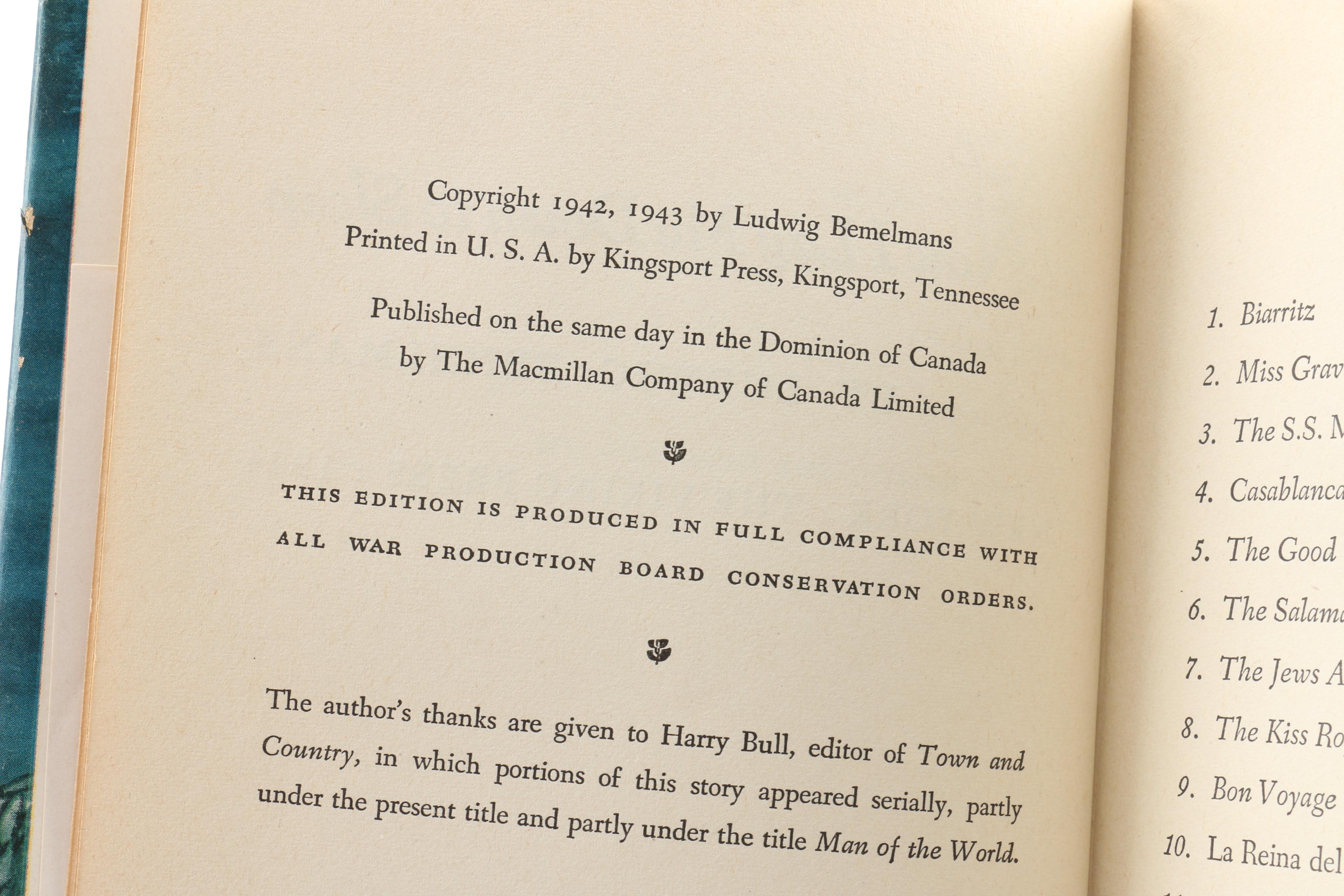 Vintage Ludwig Bemelmans Humorist Fiction Novels Including First Editions