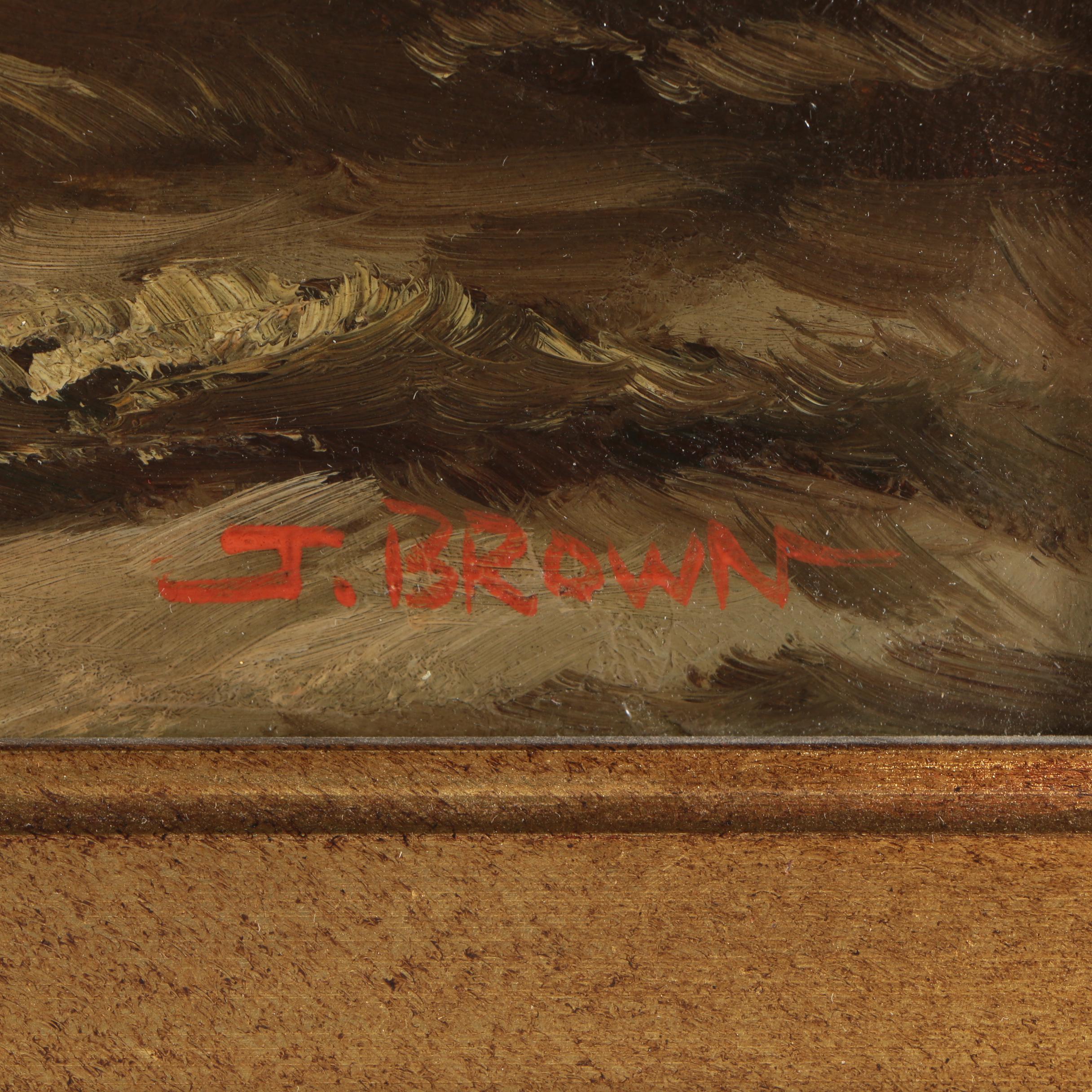 J. Brown Oil Painting of a River