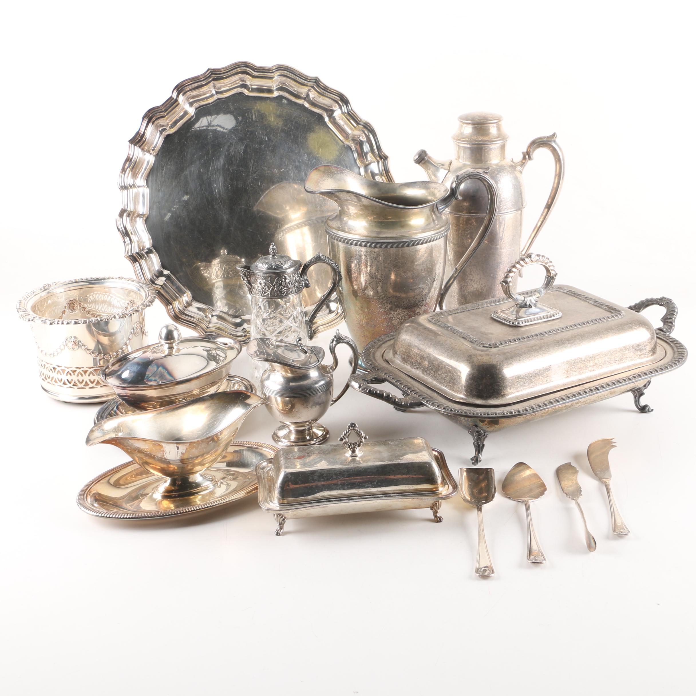 1957 Reed & Barton Silver Plate Oval Dish and Other Silver Plate Serveware