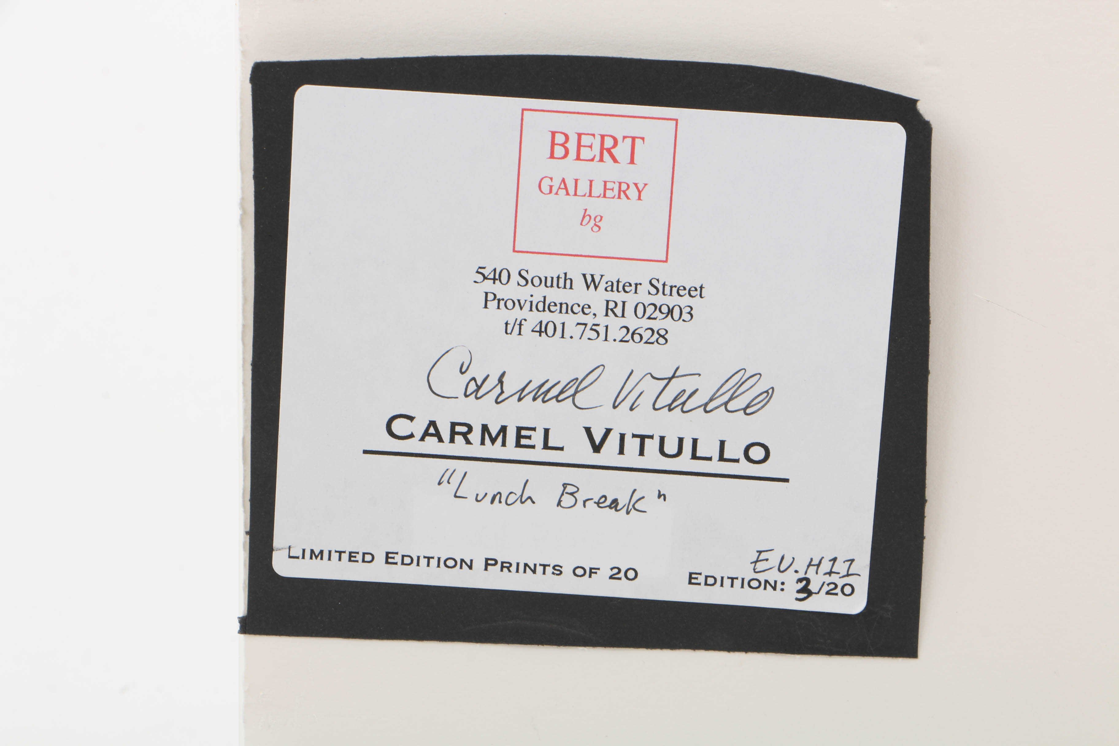 Carmel Vitullo Limited Edition Photograph Print "Lunch Break"