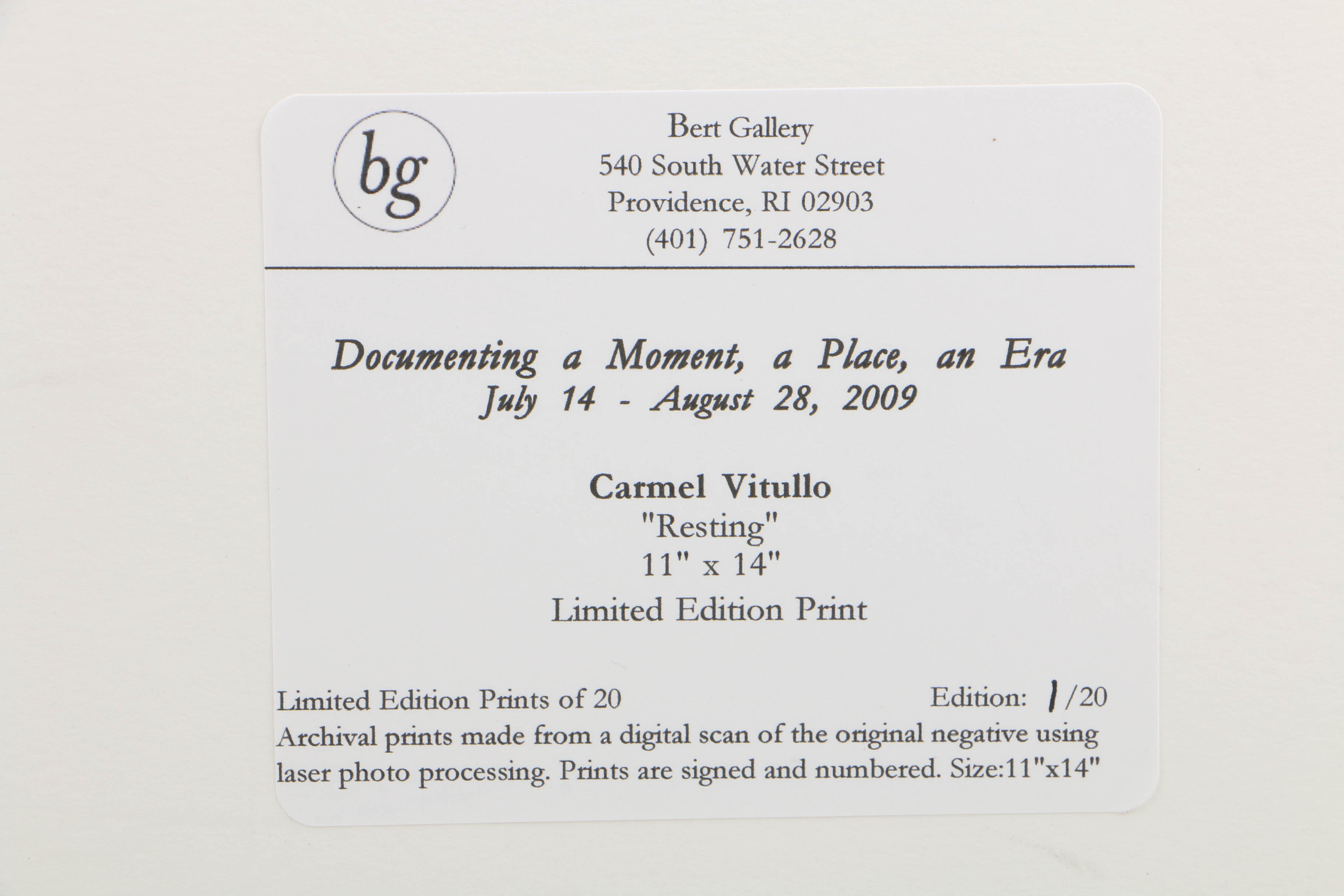 Carmel Vitullo Limited Edition Photograph Print "Resting"