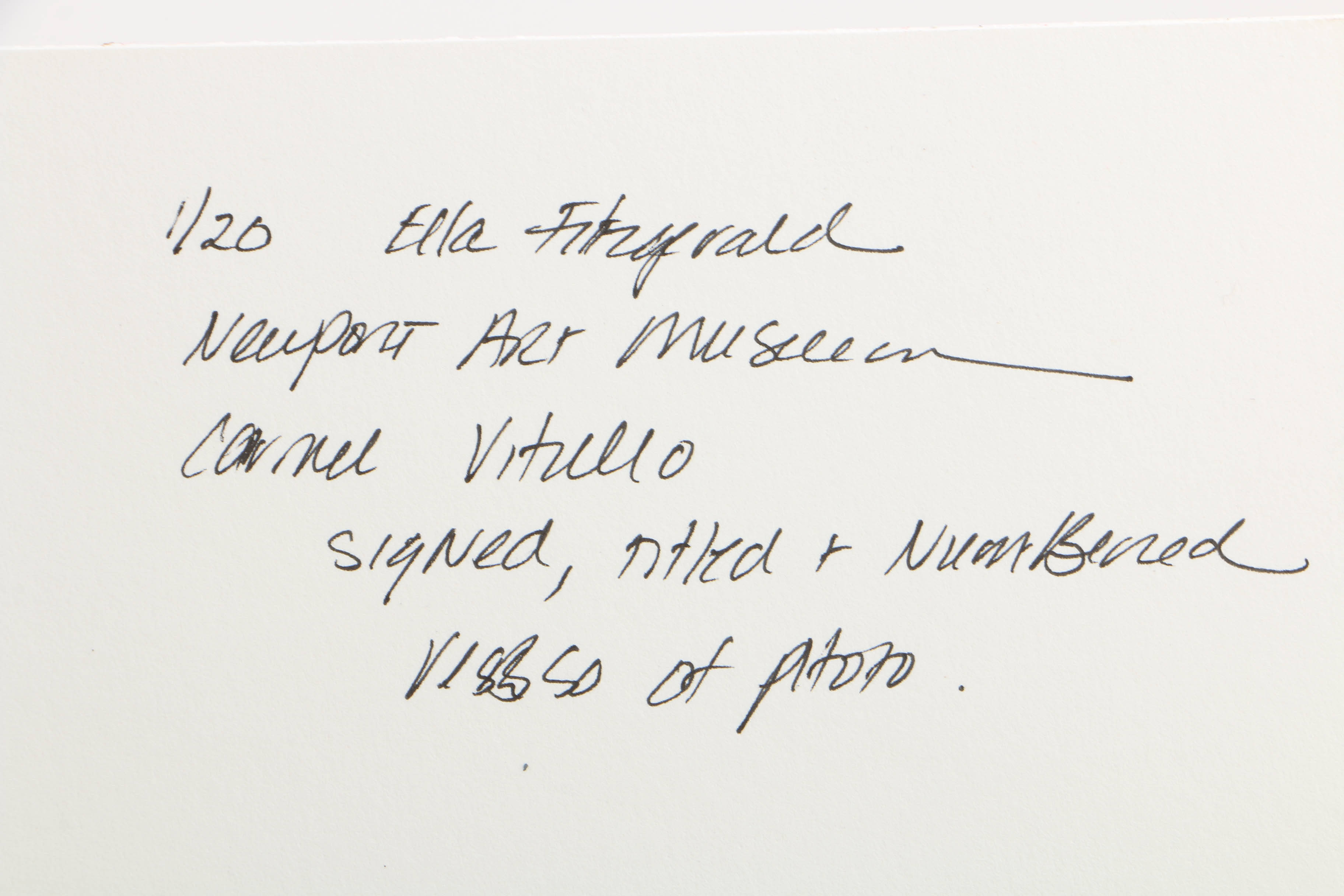 Carmel Vitullo Limited Edition Photograph Print "Ella Fitzgerald"