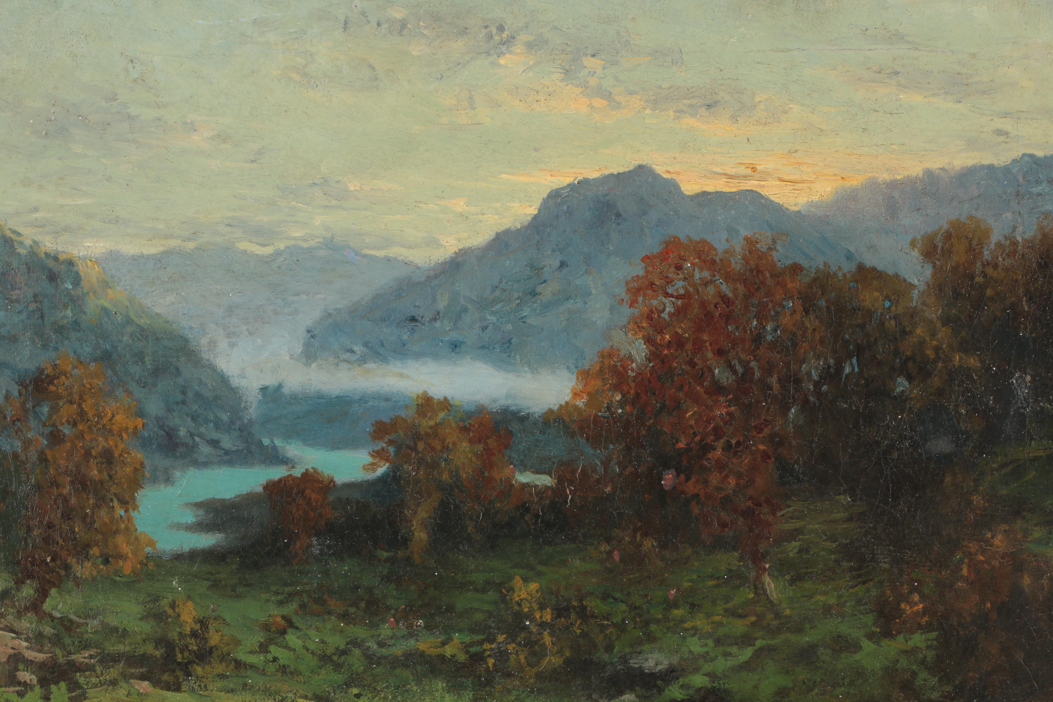 Ettore Cumbo Antique Landscape Oil Painting