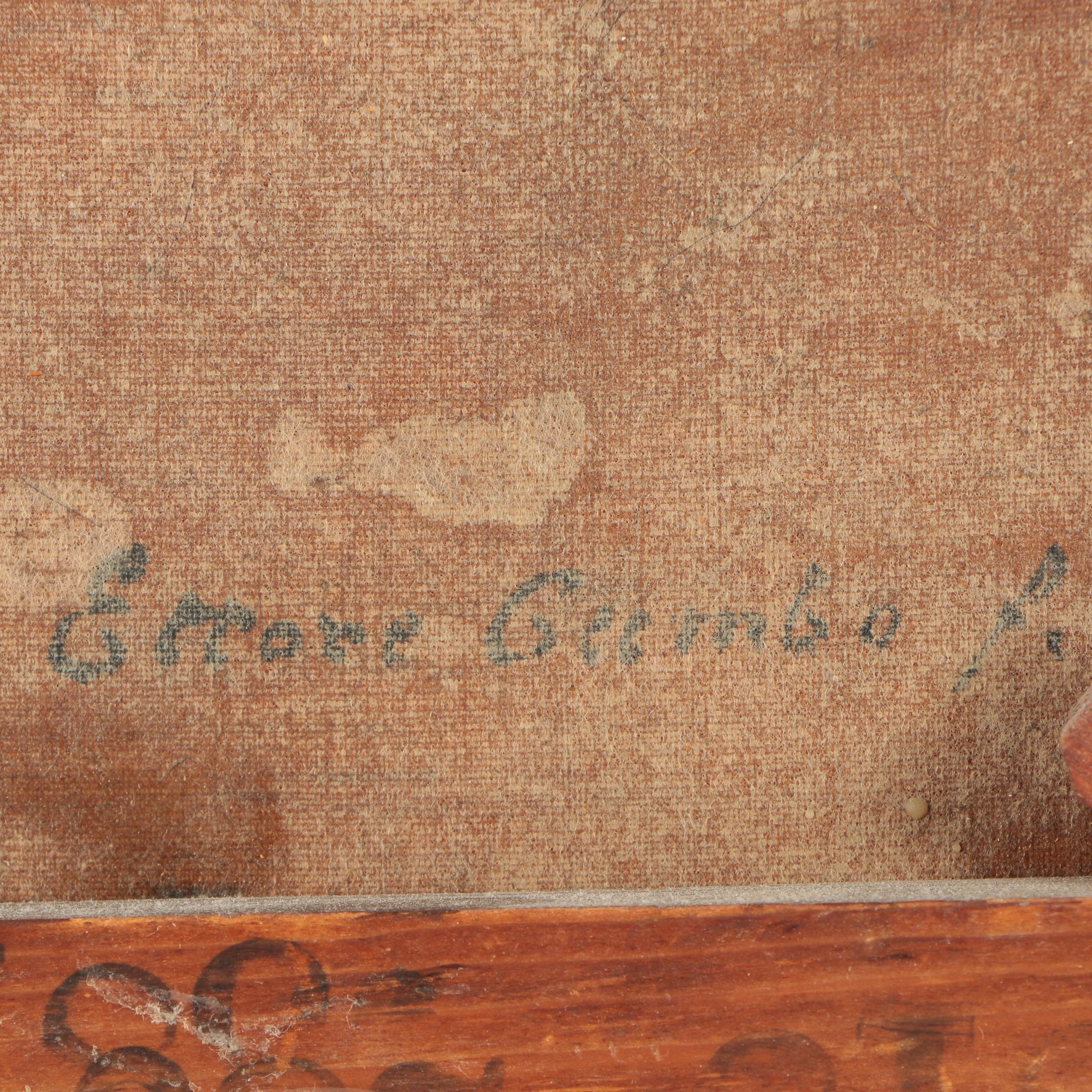 Ettore Cumbo Antique Landscape Oil Painting