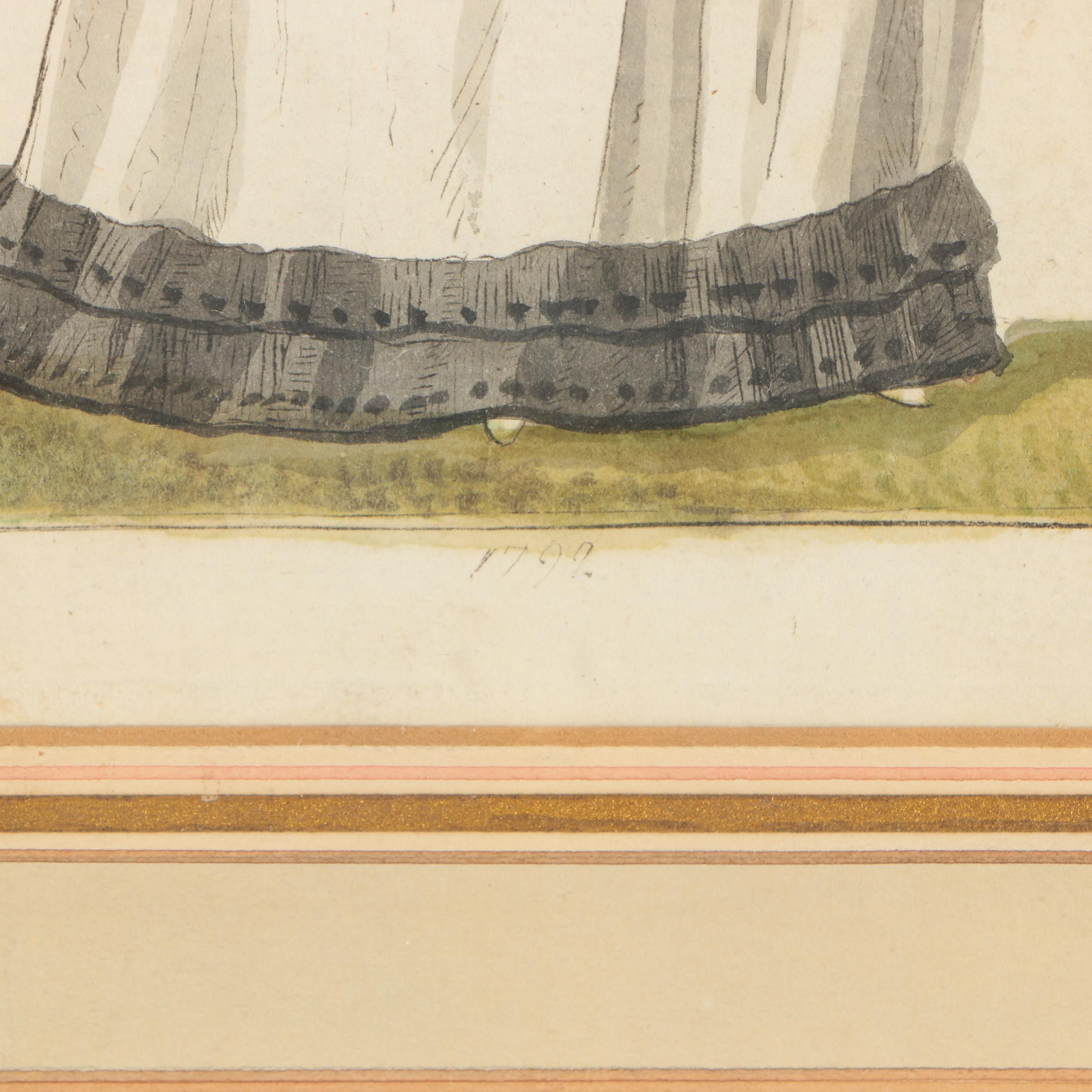 Antique Hand-Colored Fashion Plate Etchings