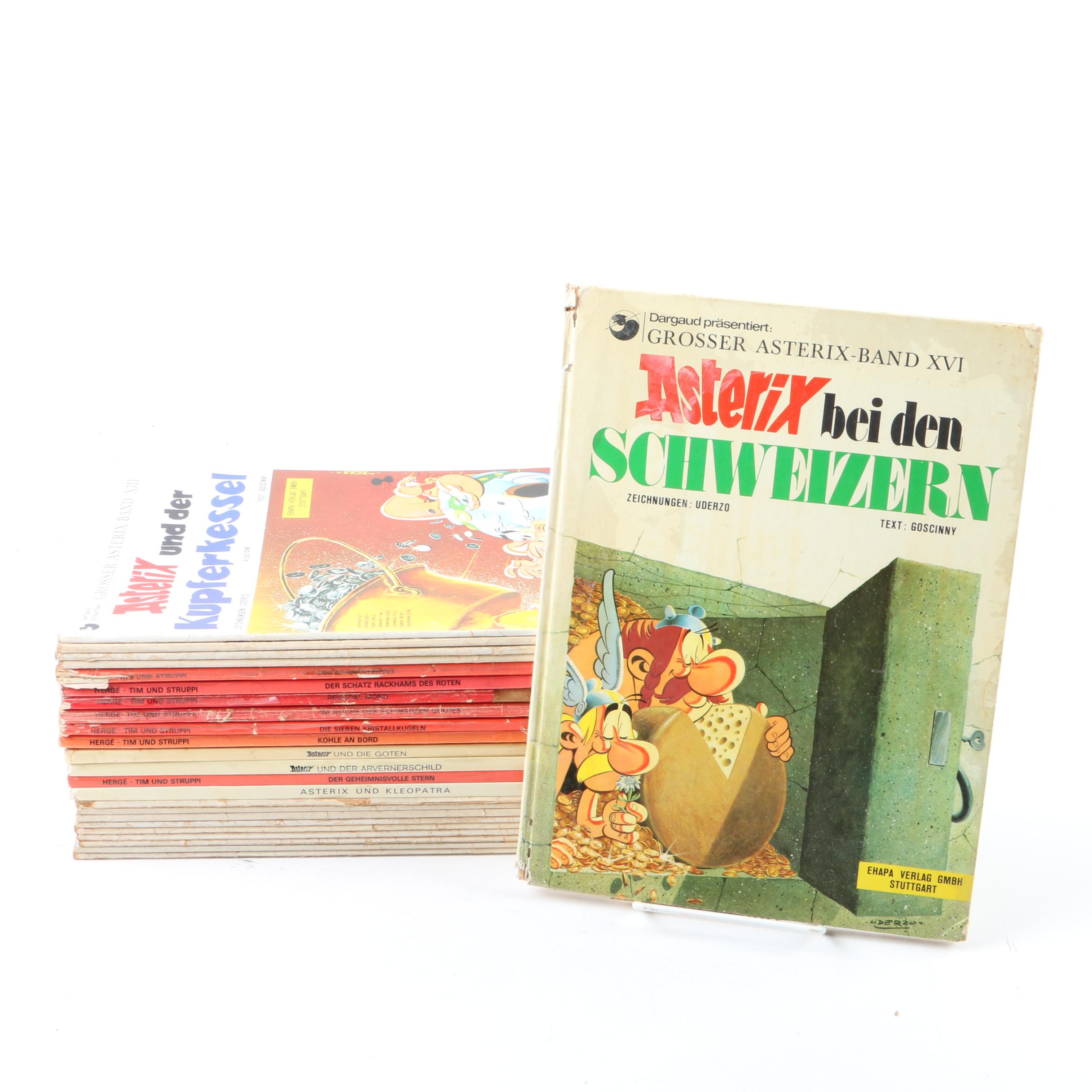 1970s German Language "Asterix" and "The Adventures of Tintin" Comics