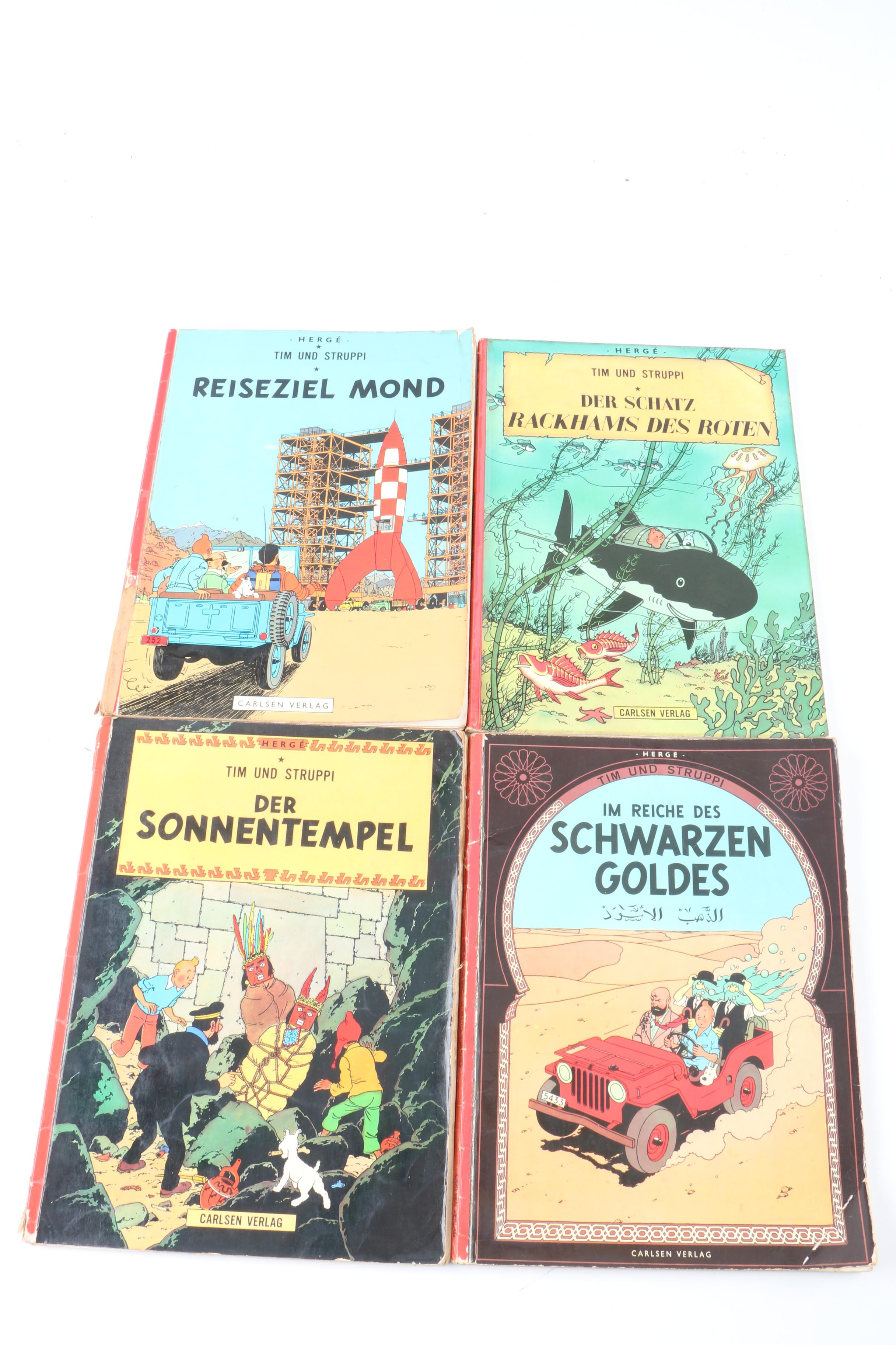 1970s German Language "Asterix" and "The Adventures of Tintin" Comics