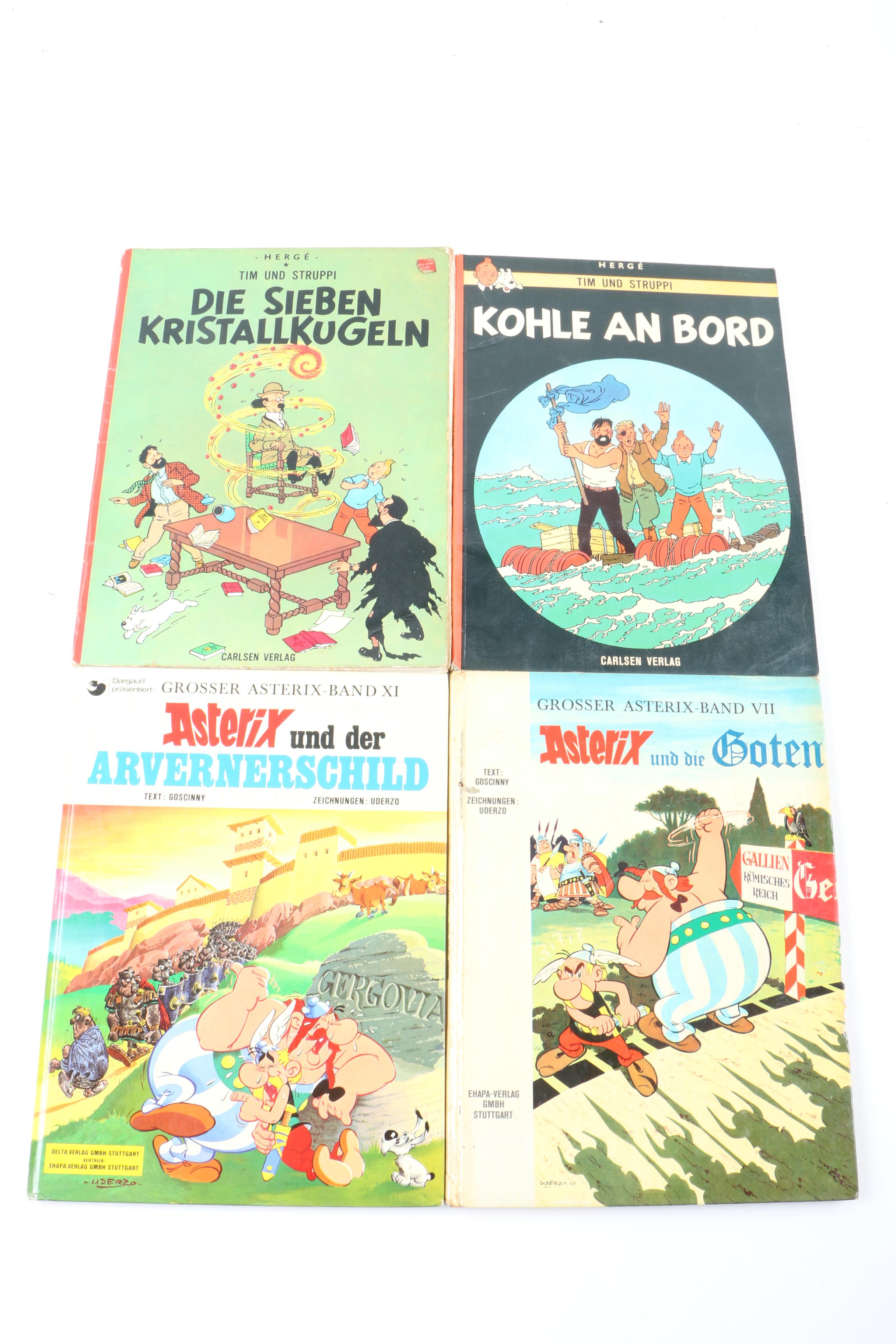 1970s German Language "Asterix" and "The Adventures of Tintin" Comics