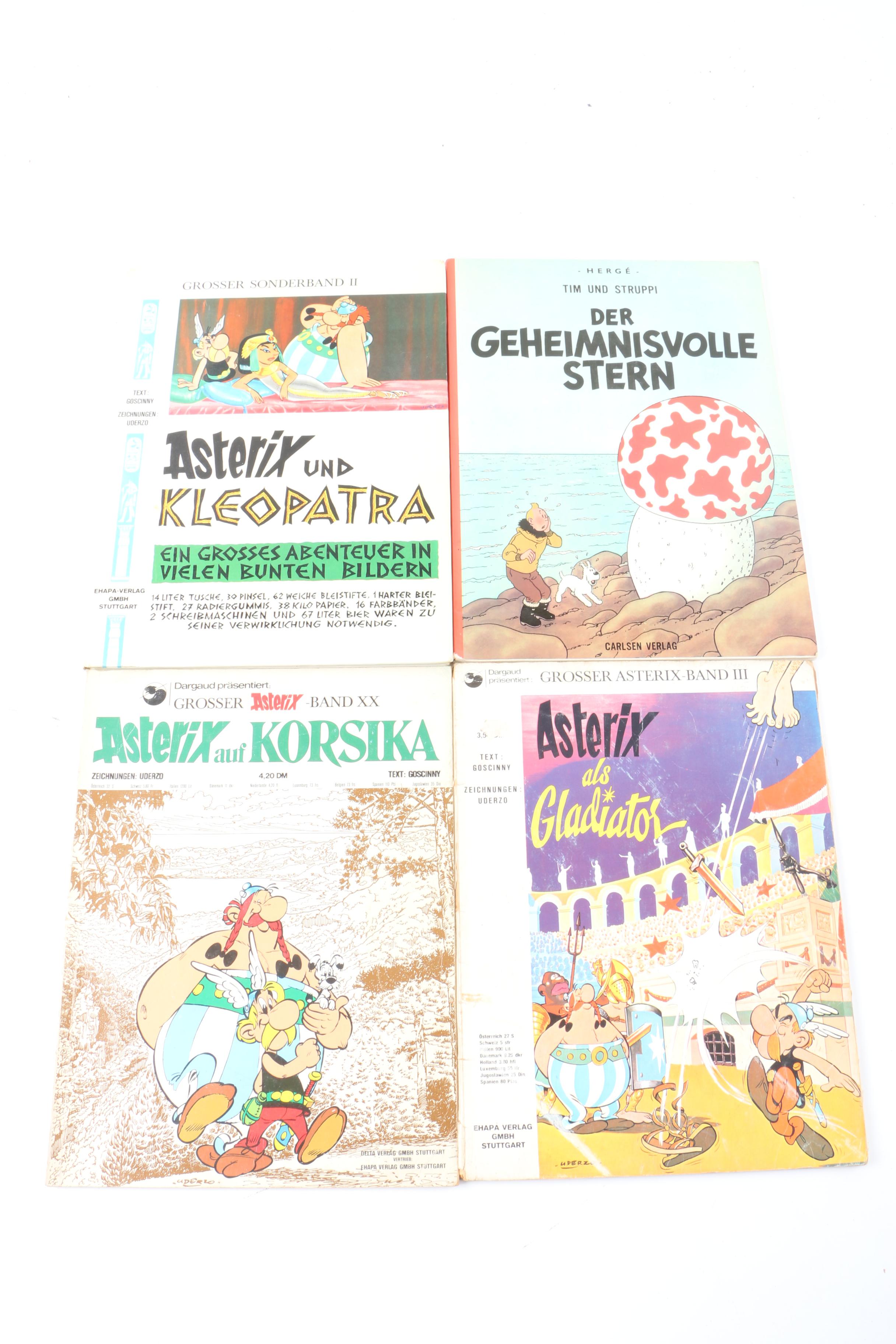 1970s German Language "Asterix" and "The Adventures of Tintin" Comics