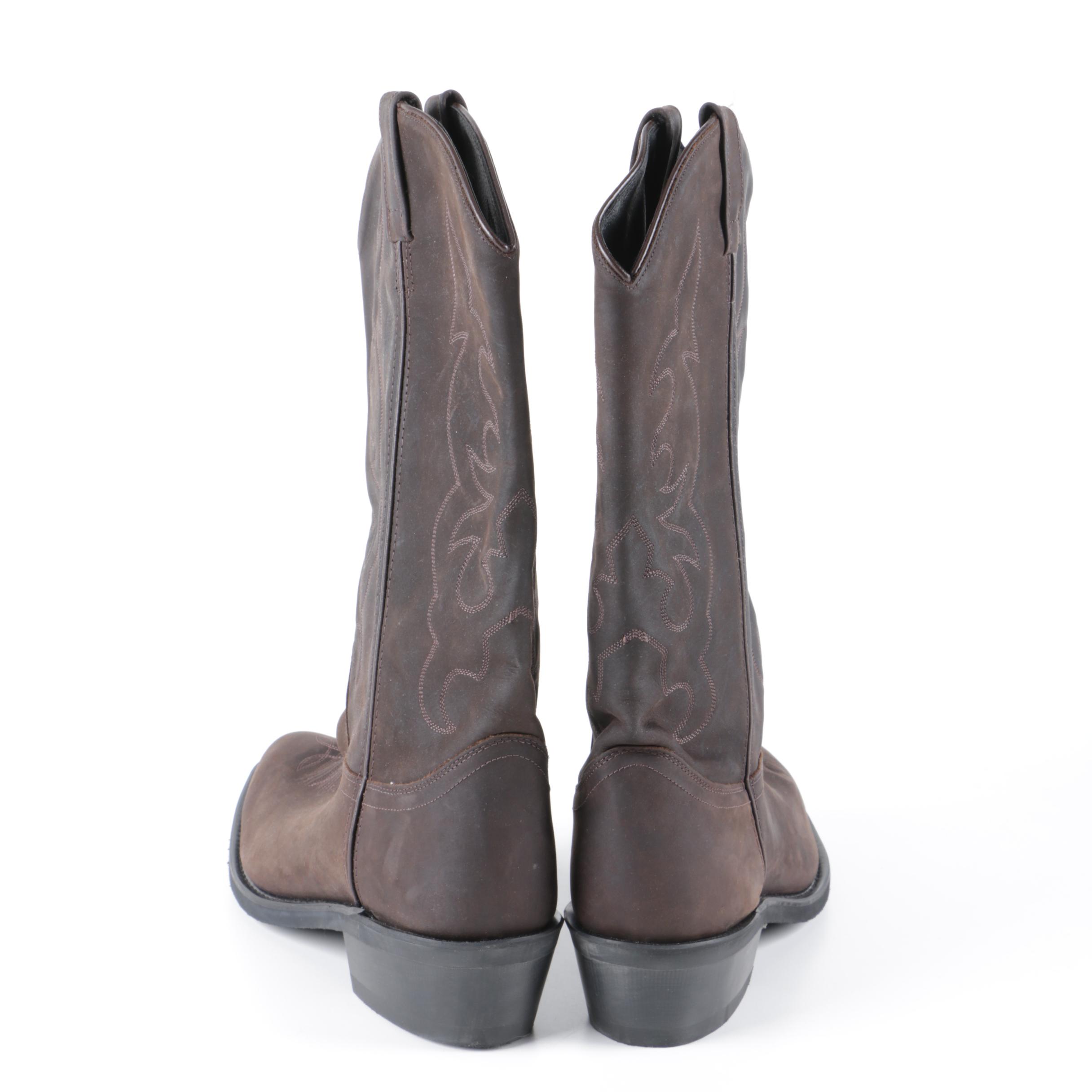 Men's Brown Leather Cowboy Boots