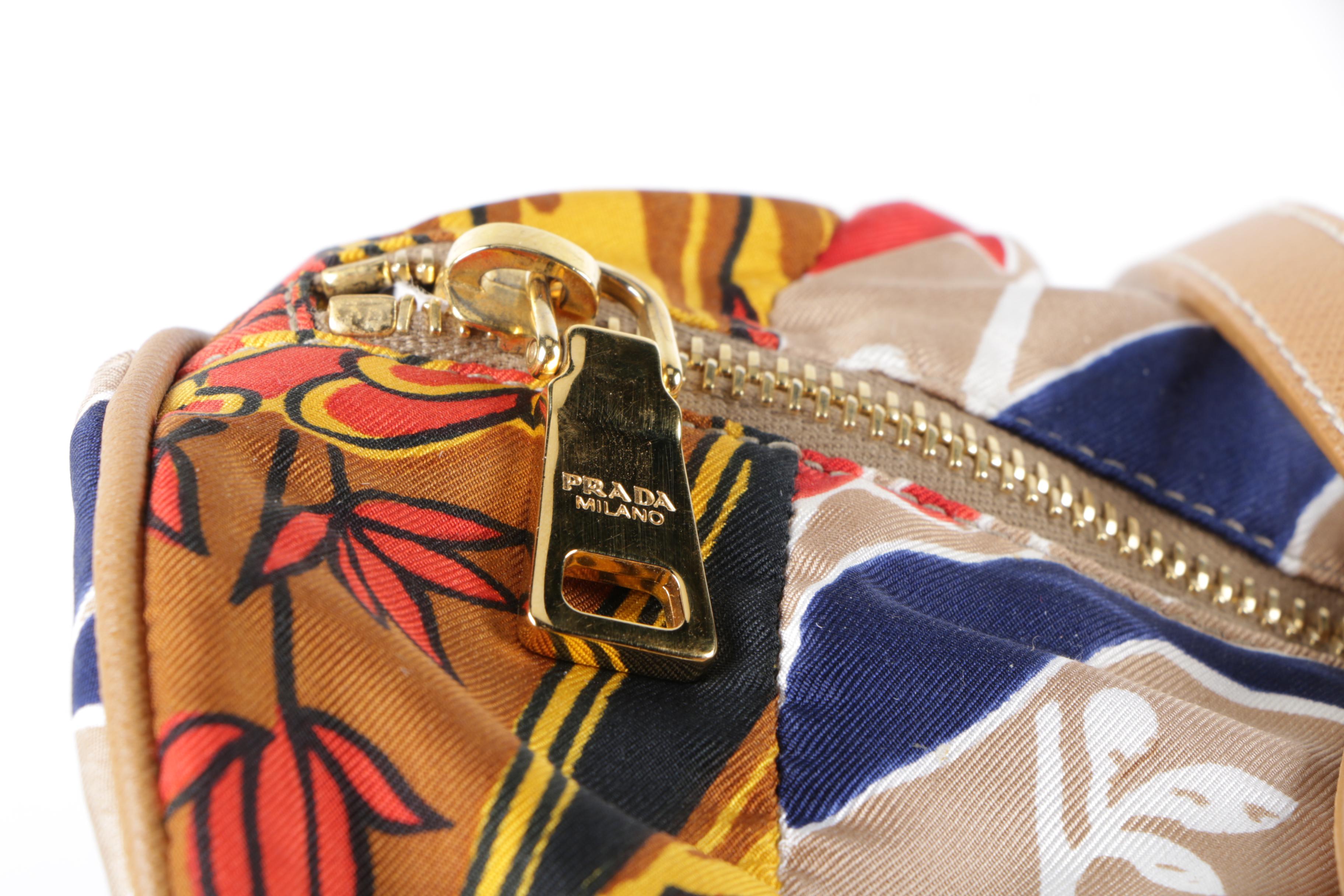 Prada Milano 2010 Foulard Print Roll Bag