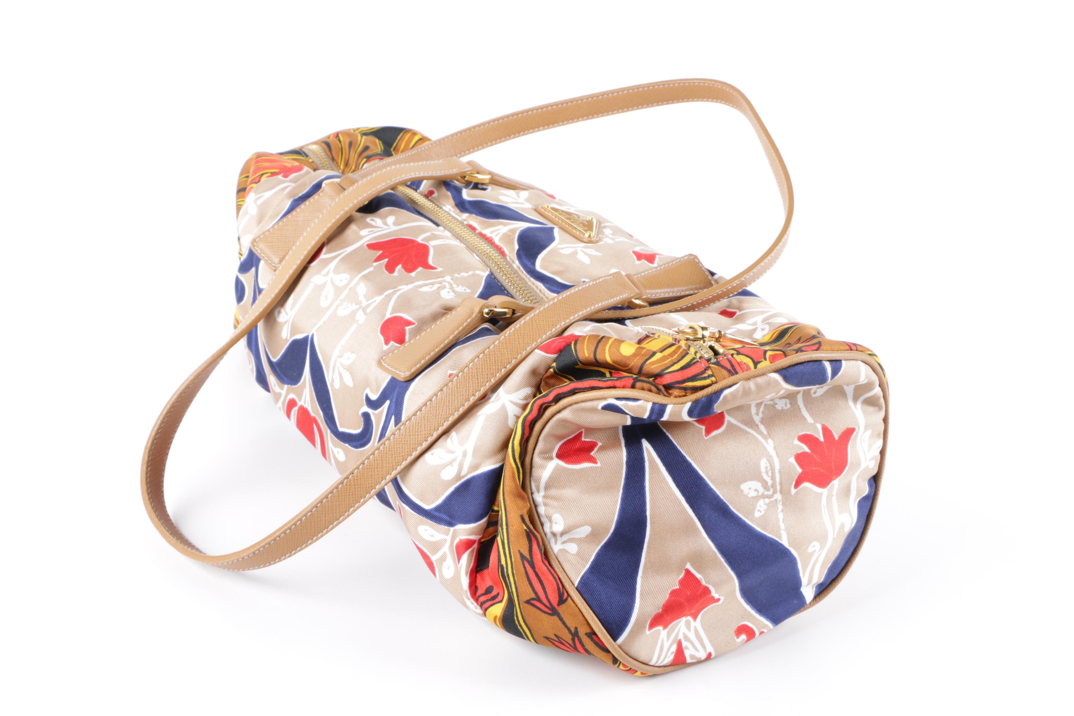 Prada Milano 2010 Foulard Print Roll Bag