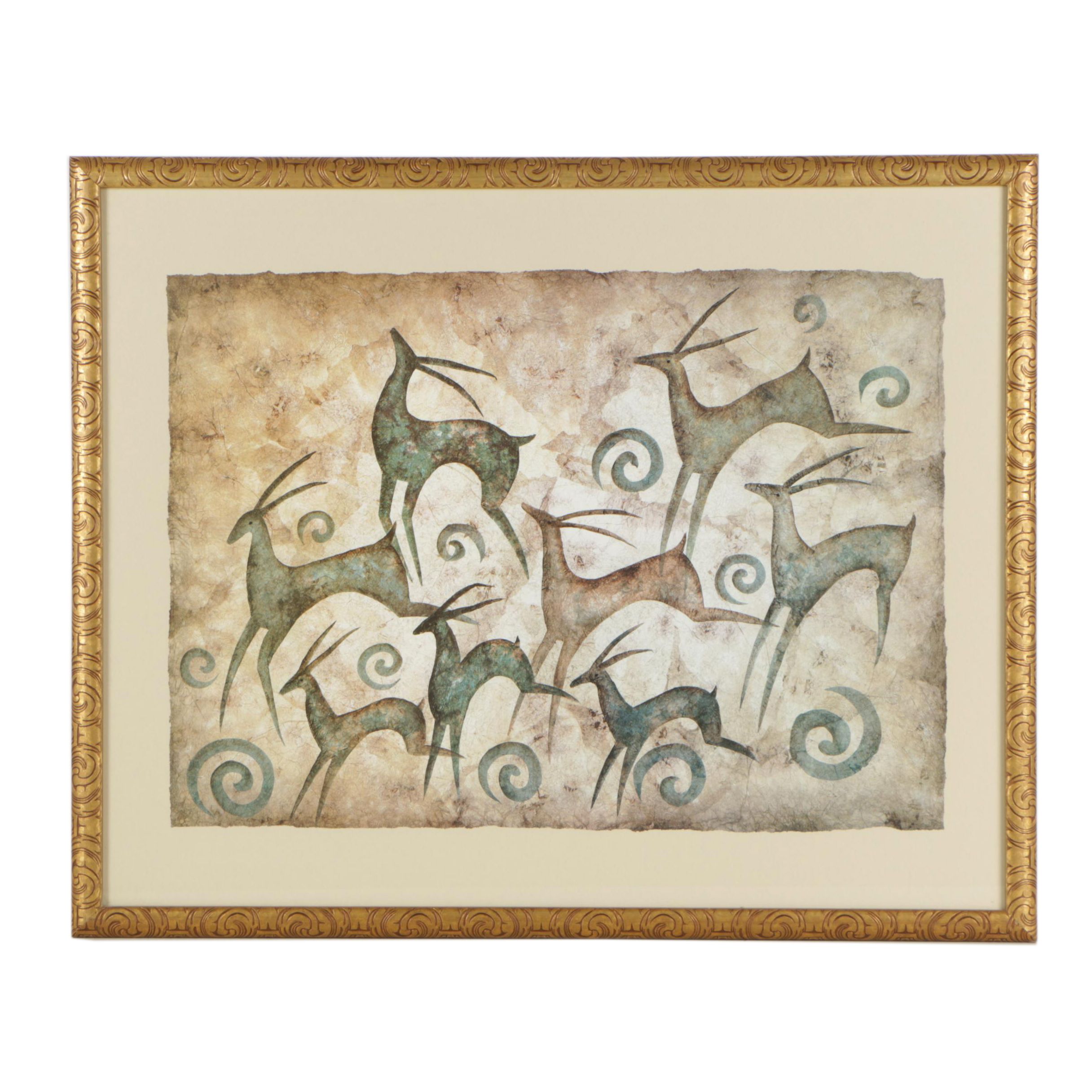 Offset Lithograph After Raya "Leaping Antelope"