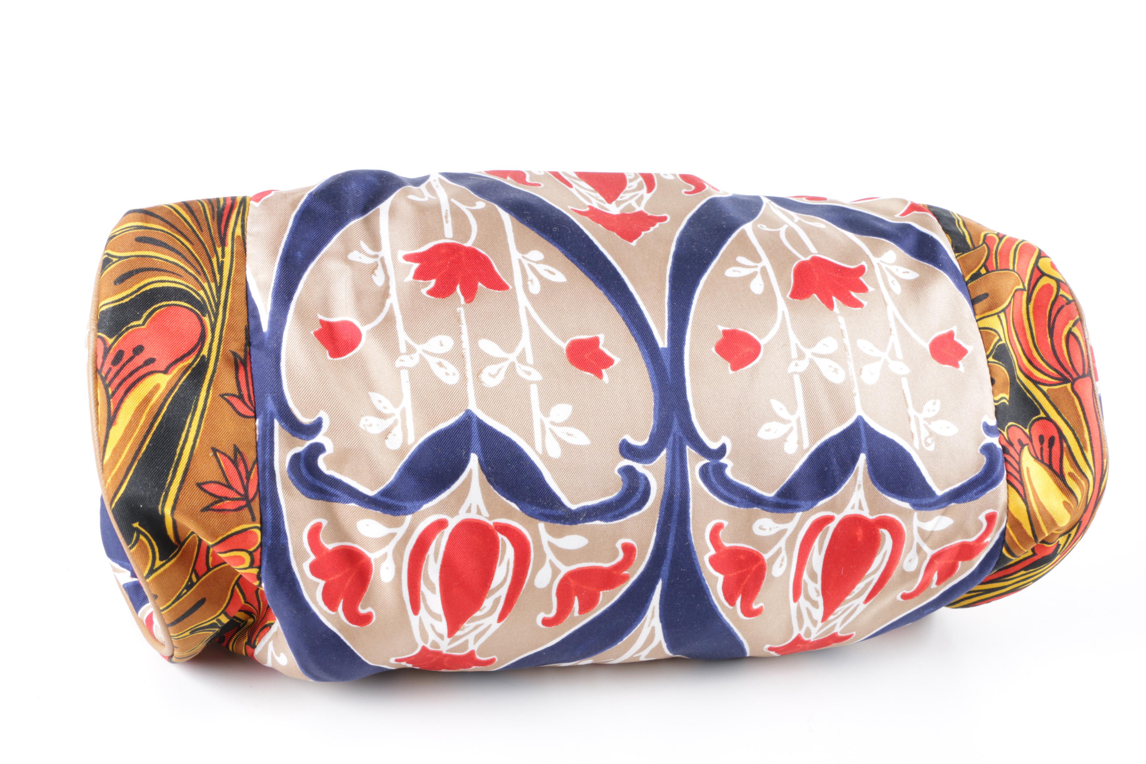 Prada Milano 2010 Foulard Print Roll Bag