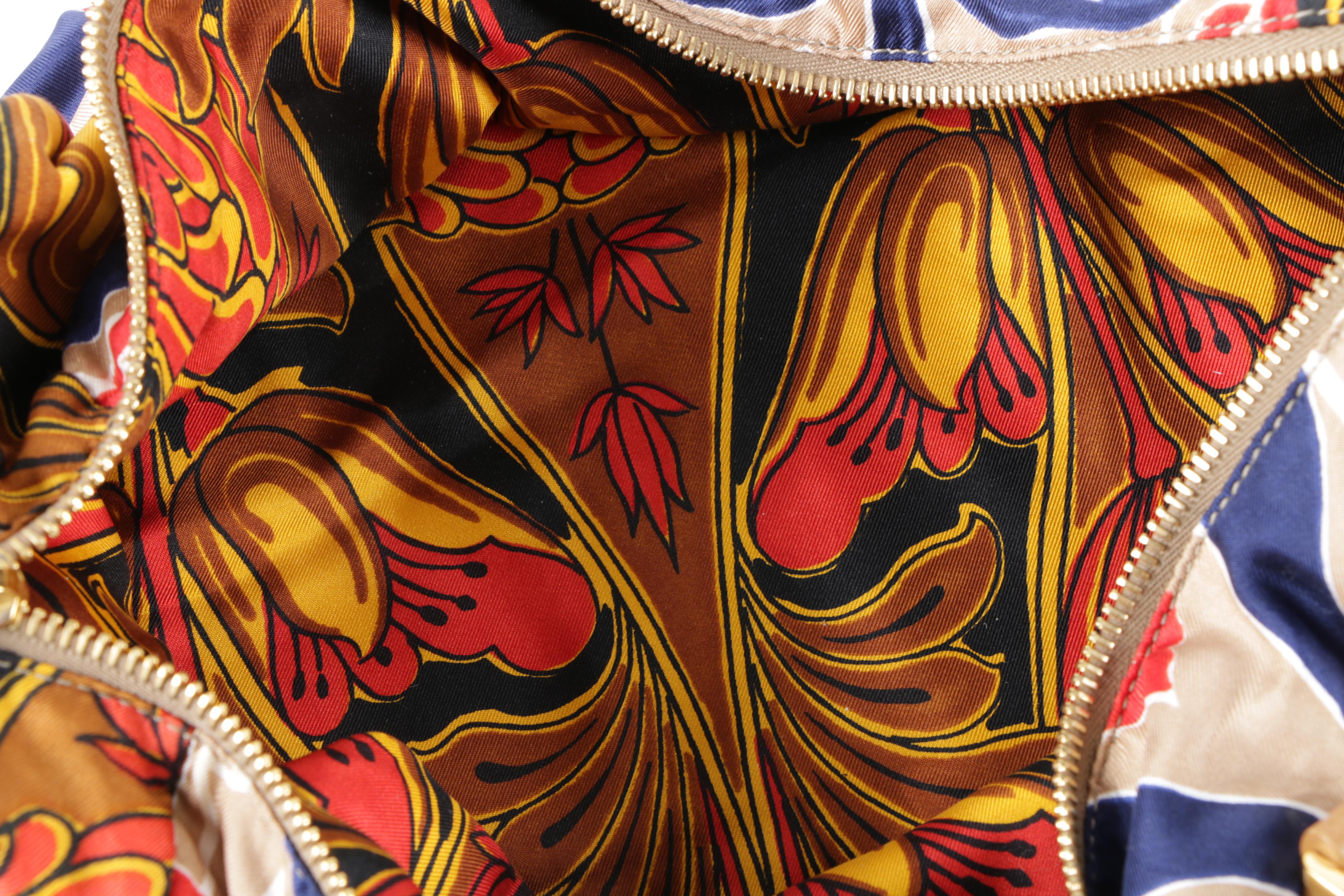 Prada Milano 2010 Foulard Print Roll Bag