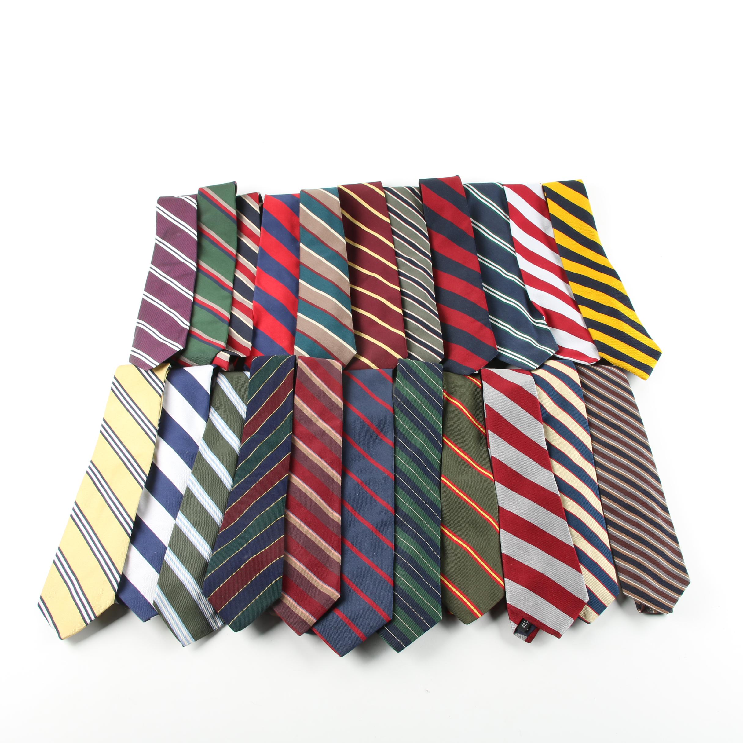Men's Vintage Striped Ties Including Silk, Lord & Taylor and Brooks Brothers
