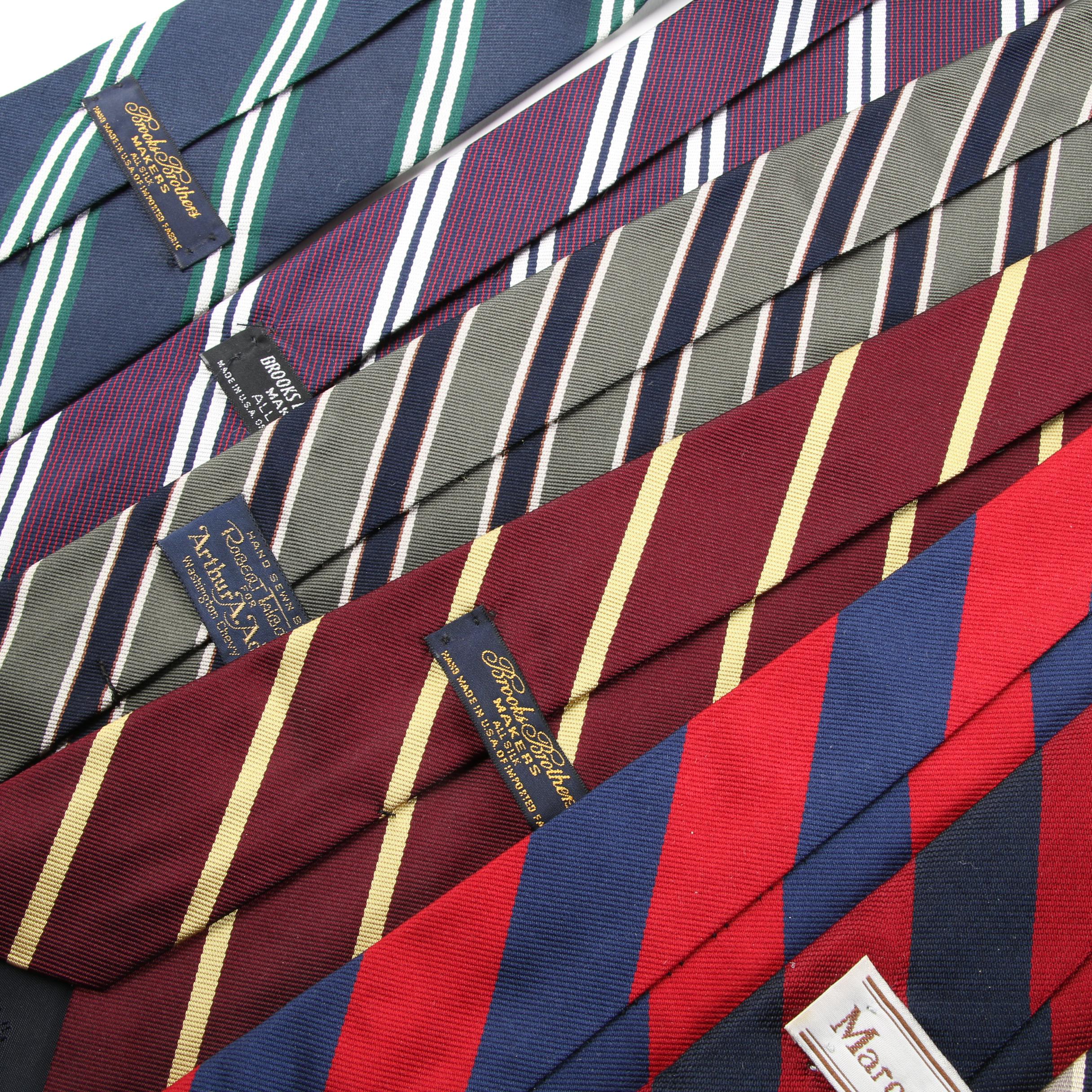 Men's Vintage Striped Ties Including Silk, Lord & Taylor and Brooks Brothers