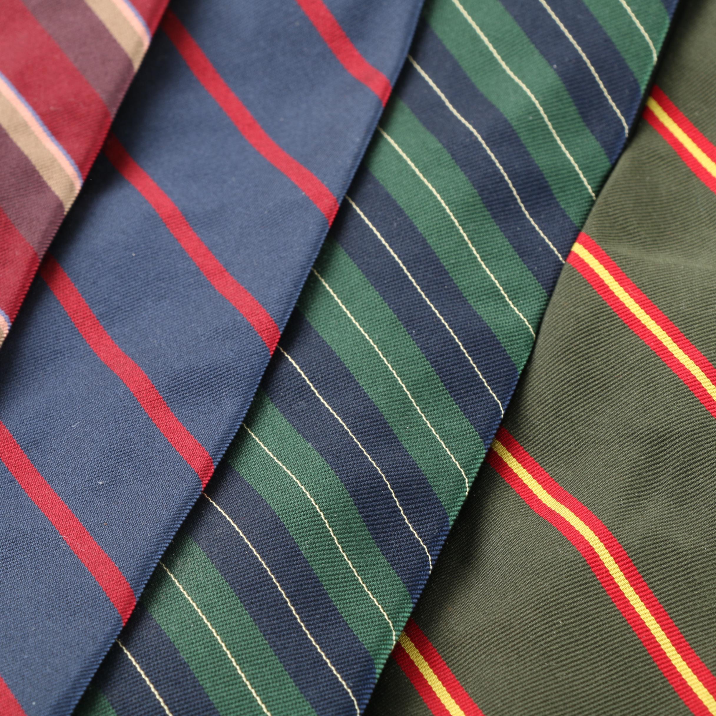 Men's Vintage Striped Ties Including Silk, Lord & Taylor and Brooks Brothers