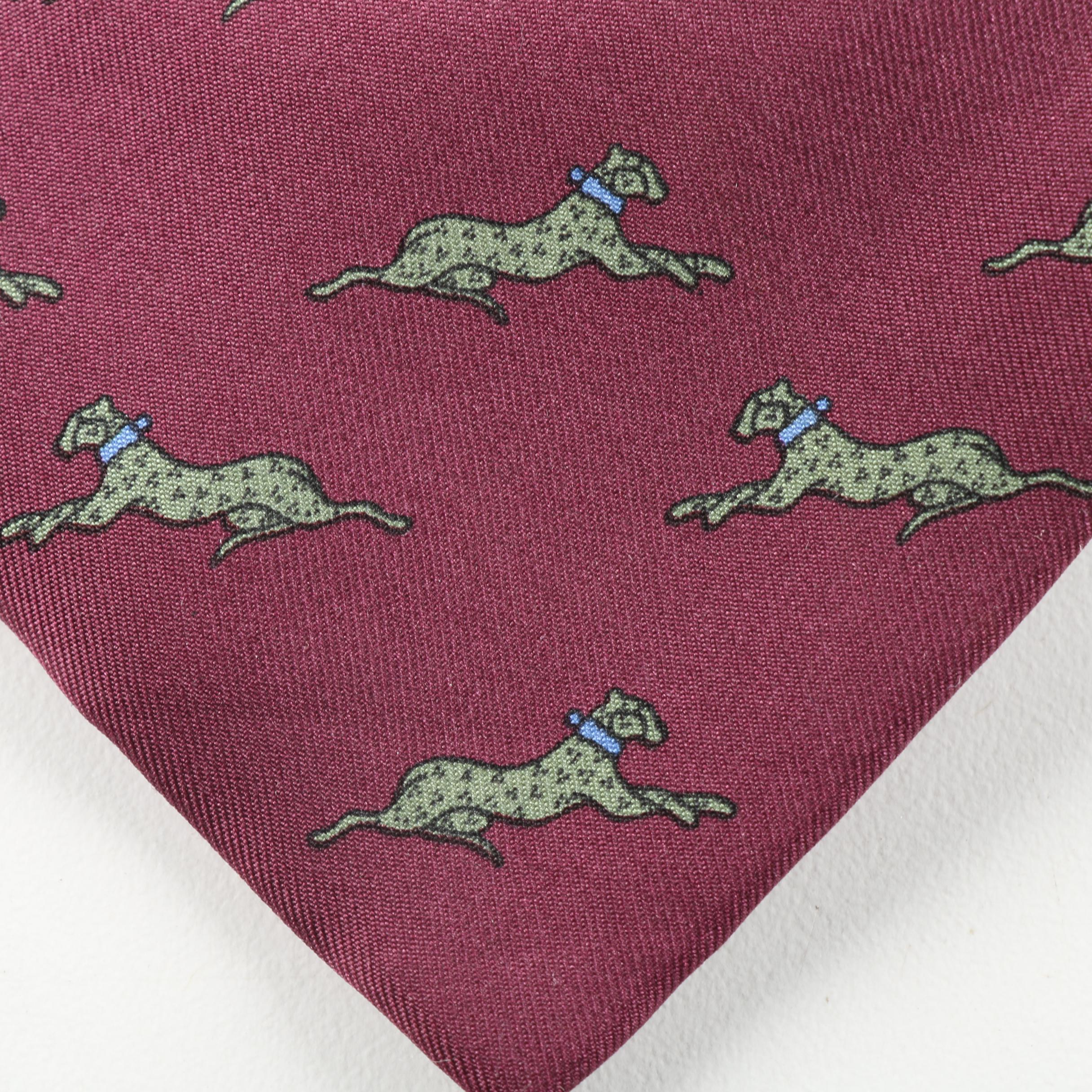 Vintage Hermès of Paris Cheetah Print Silk Twill Necktie, #7226 UA