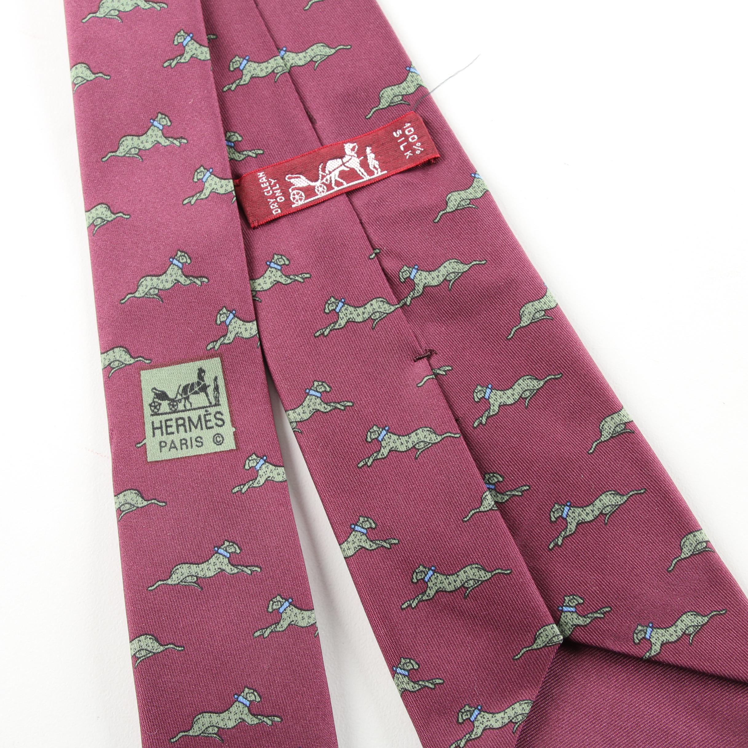 Vintage Hermès of Paris Cheetah Print Silk Twill Necktie, #7226 UA