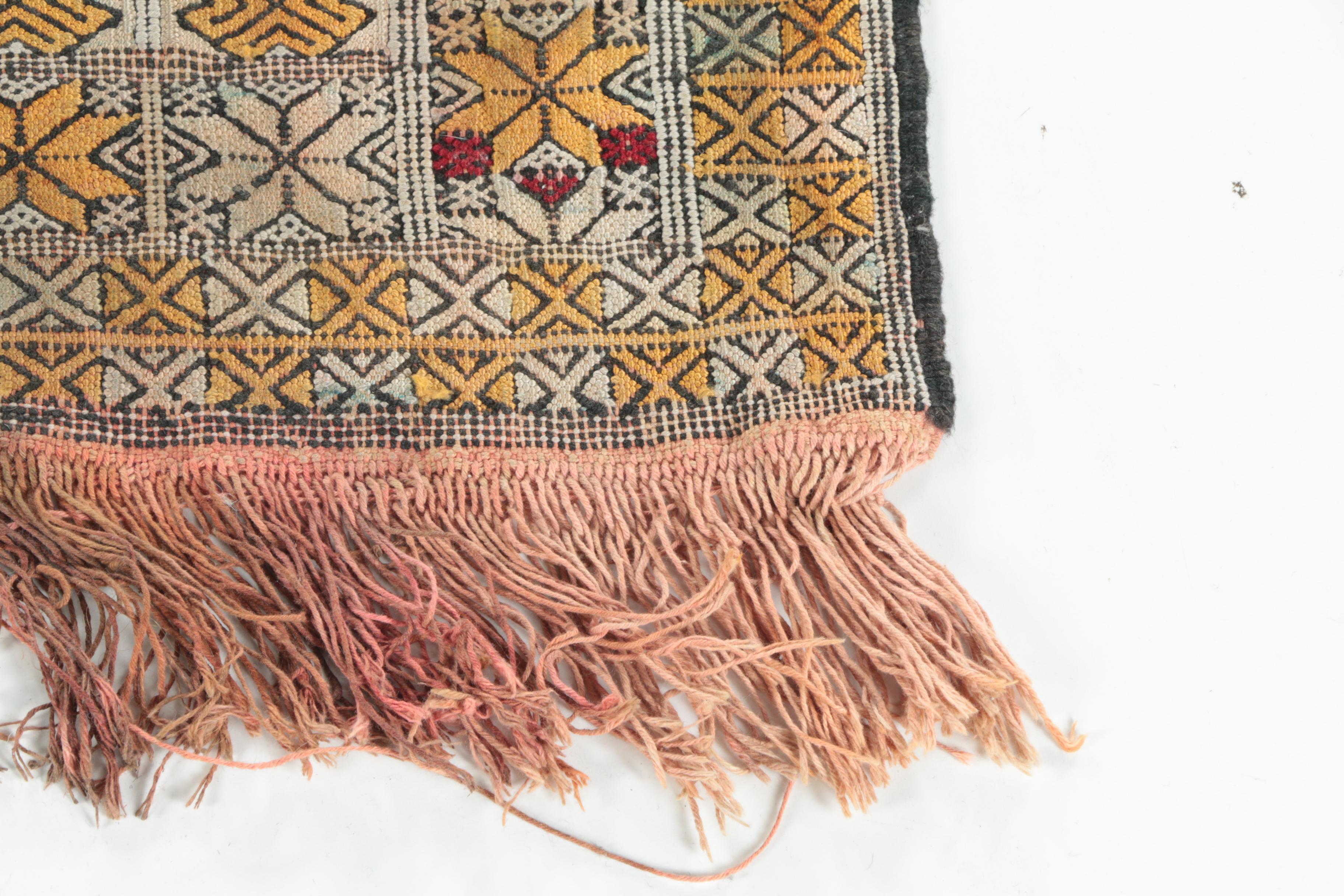 Vintage Handwoven and Embroidered Moroccan Area Rug