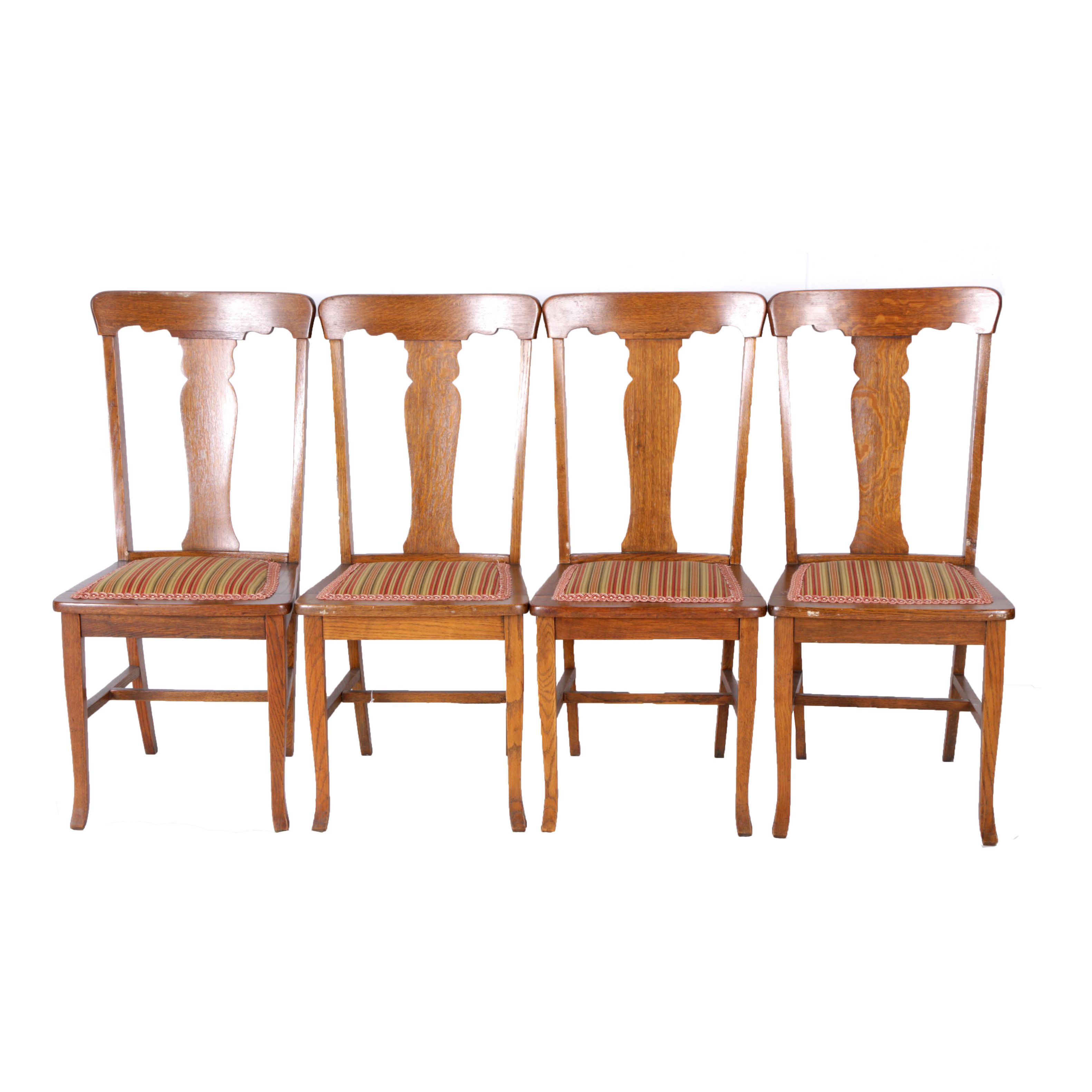 Set of Four Antique Oak Dining Chairs