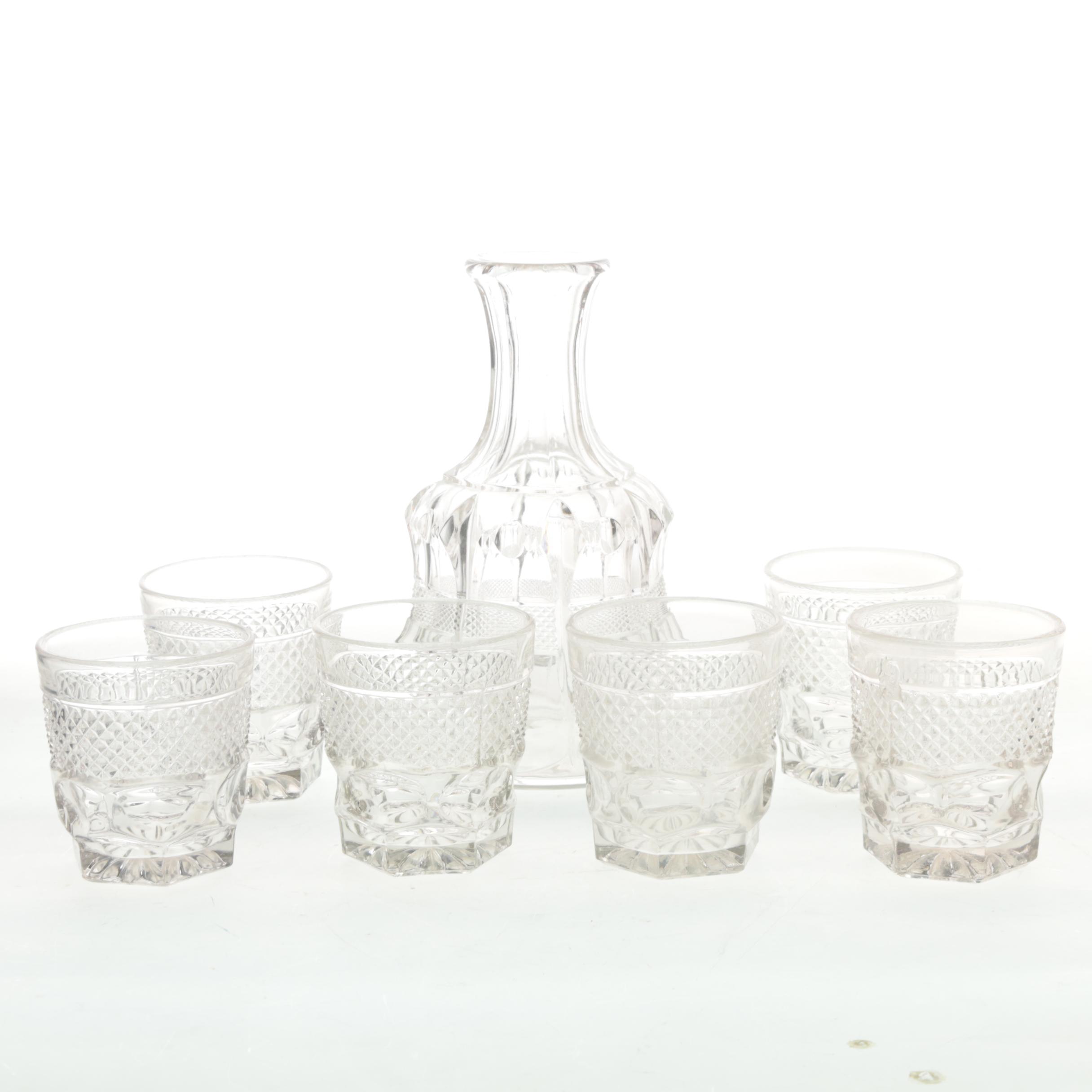 Crystal Decanter and Tumbler Glass Set