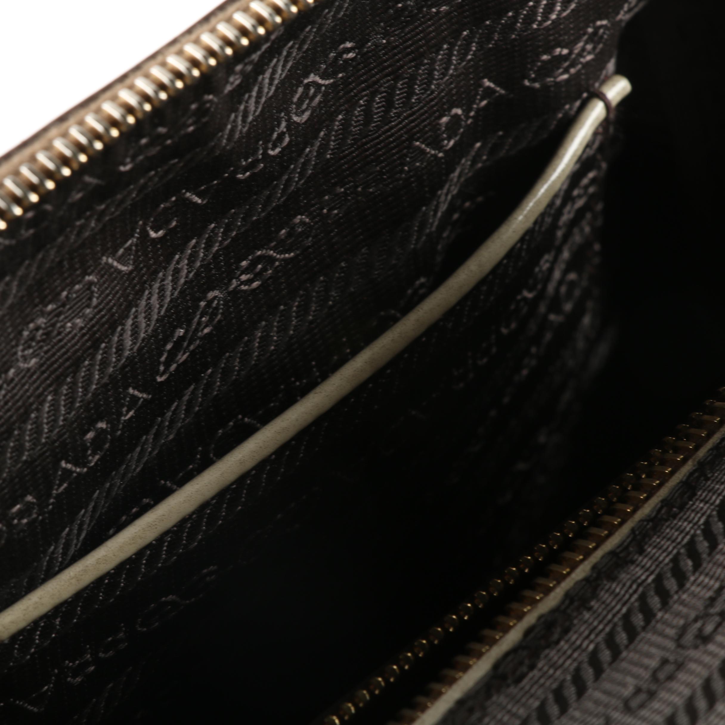 Prada Milano Taupe Patent Leather Satchel Handbag