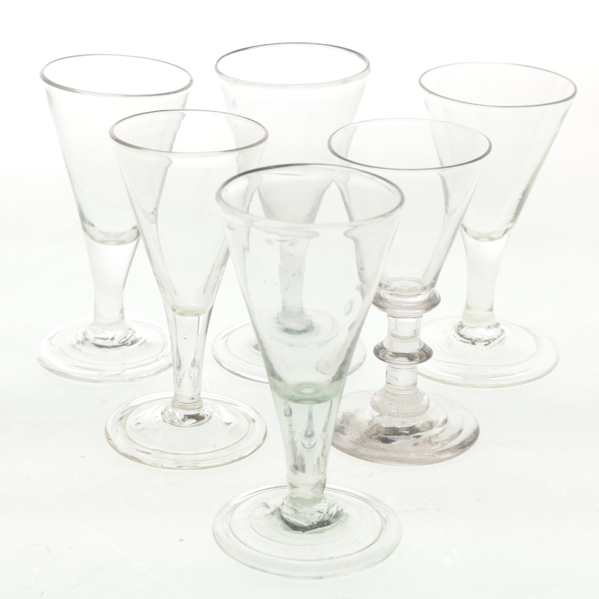 Assorted Antique Georgian Wine Glasses